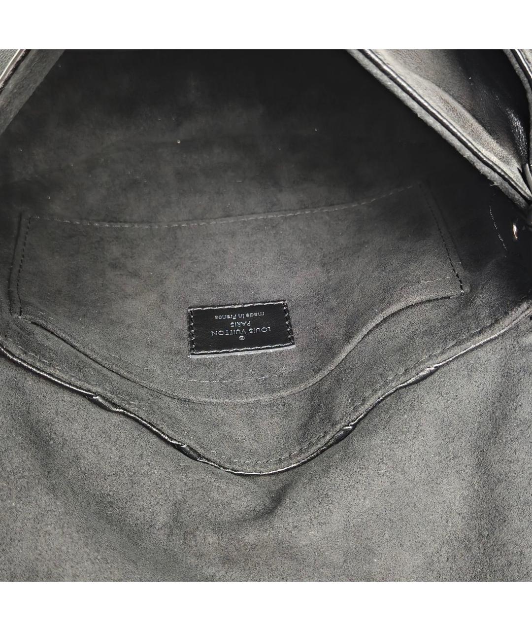 LOUIS VUITTON Черная кожаная сумка через плечо, фото 6