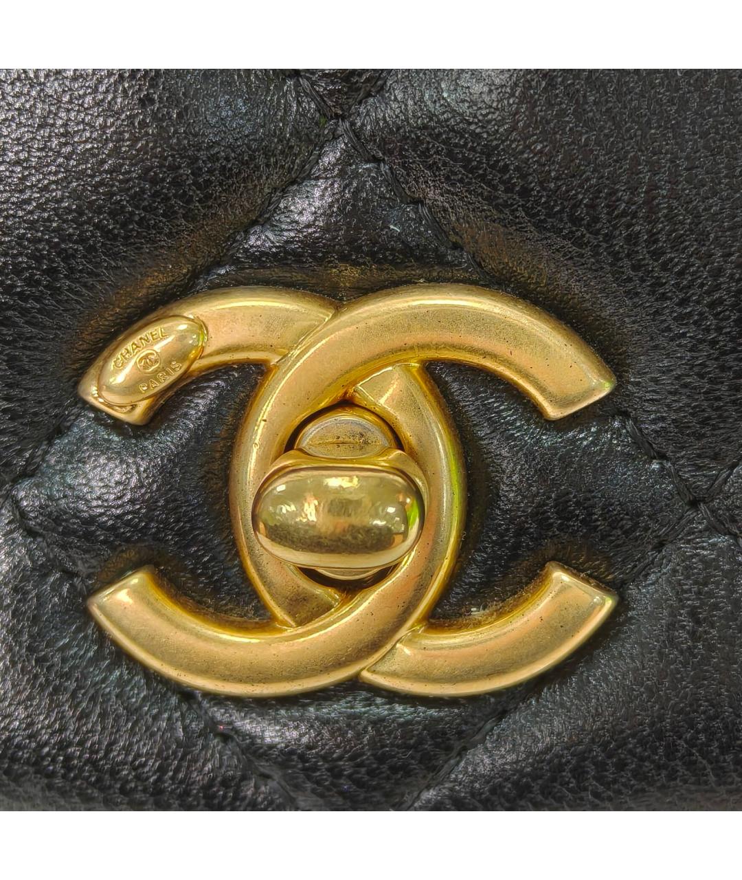 CHANEL Черная кожаная сумка через плечо, фото 7