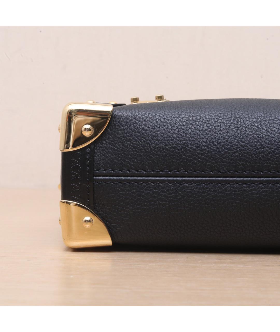 LOUIS VUITTON Черная кожаная сумка через плечо, фото 8
