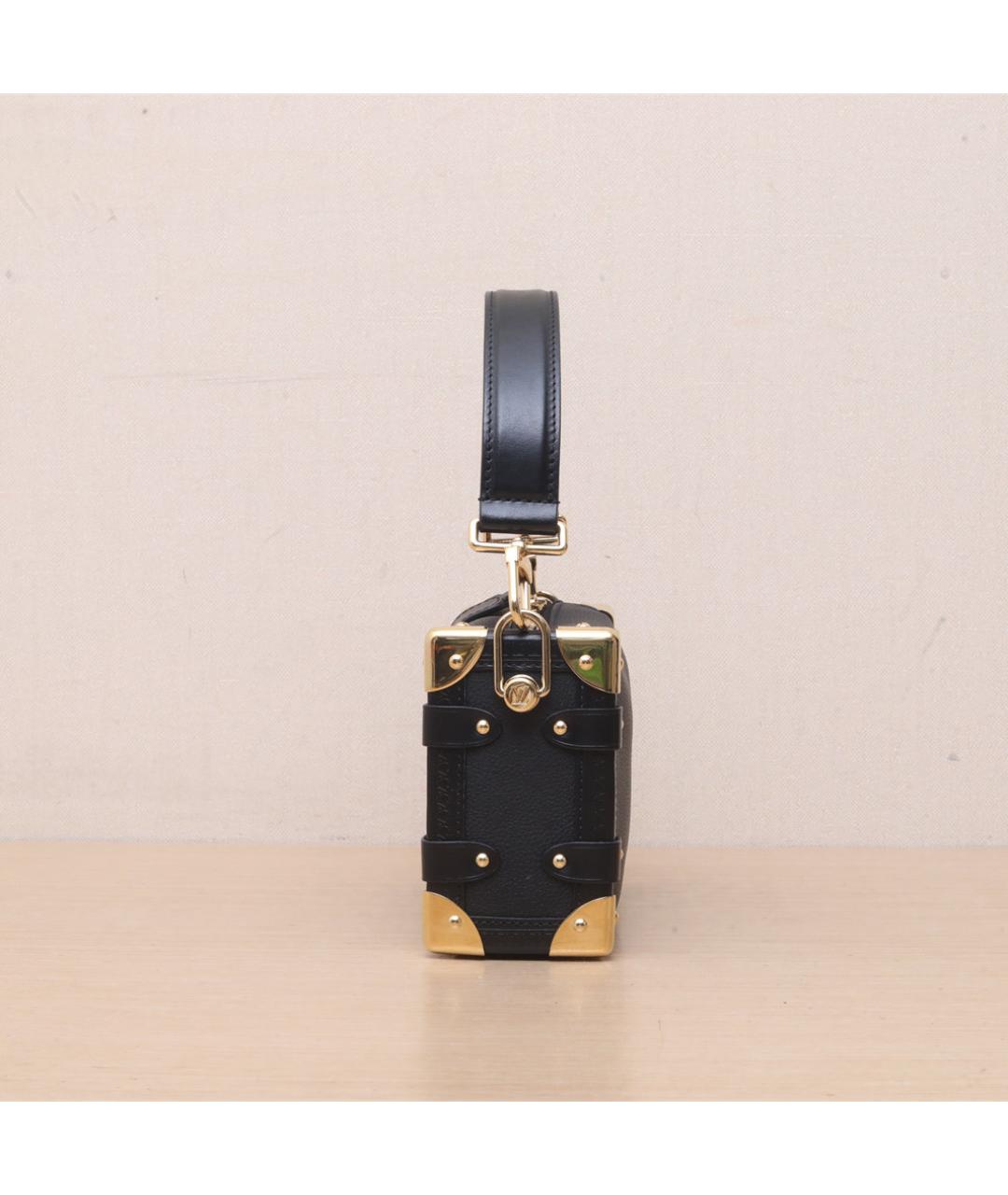 LOUIS VUITTON Черная кожаная сумка через плечо, фото 4