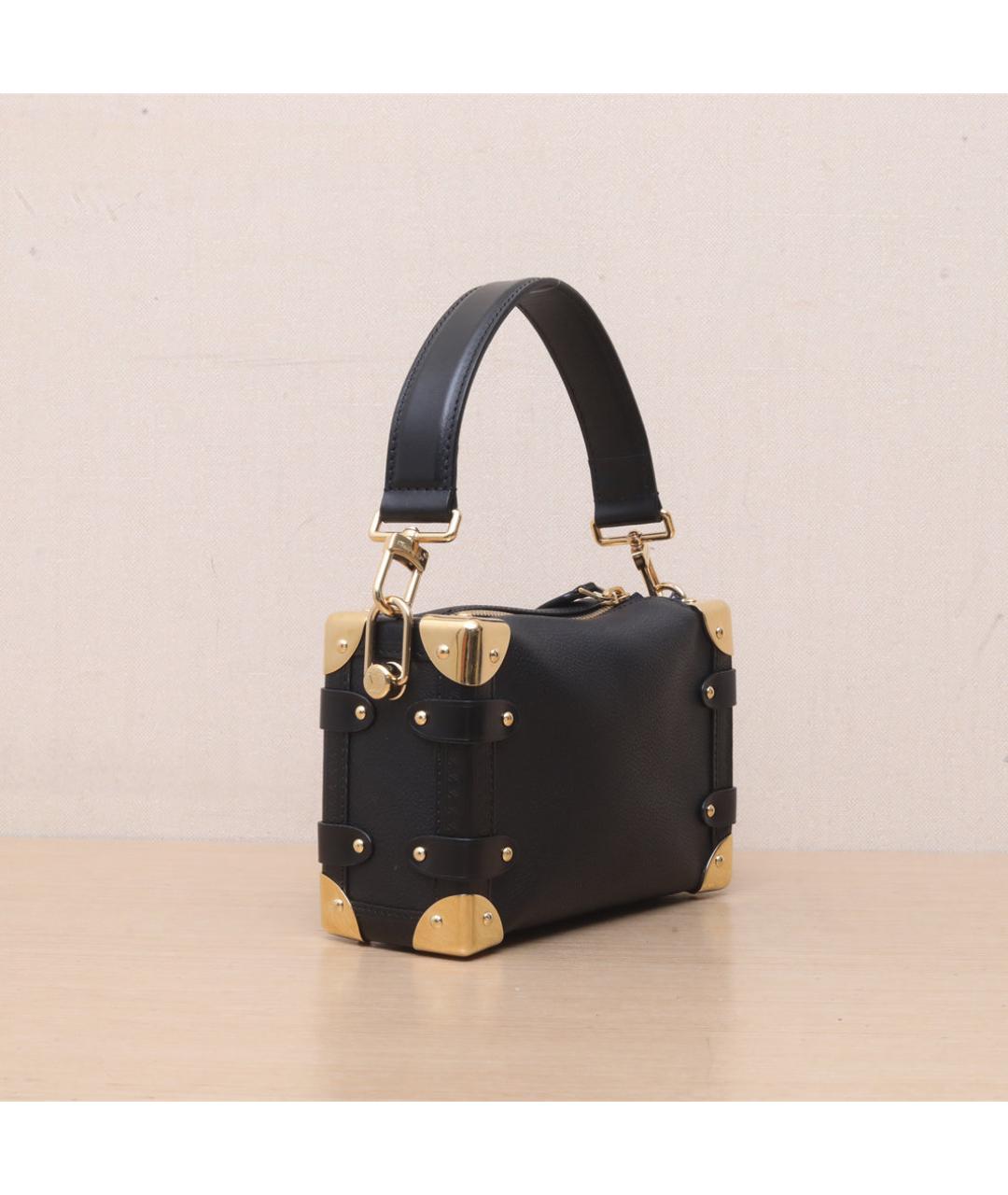 LOUIS VUITTON Черная кожаная сумка через плечо, фото 5