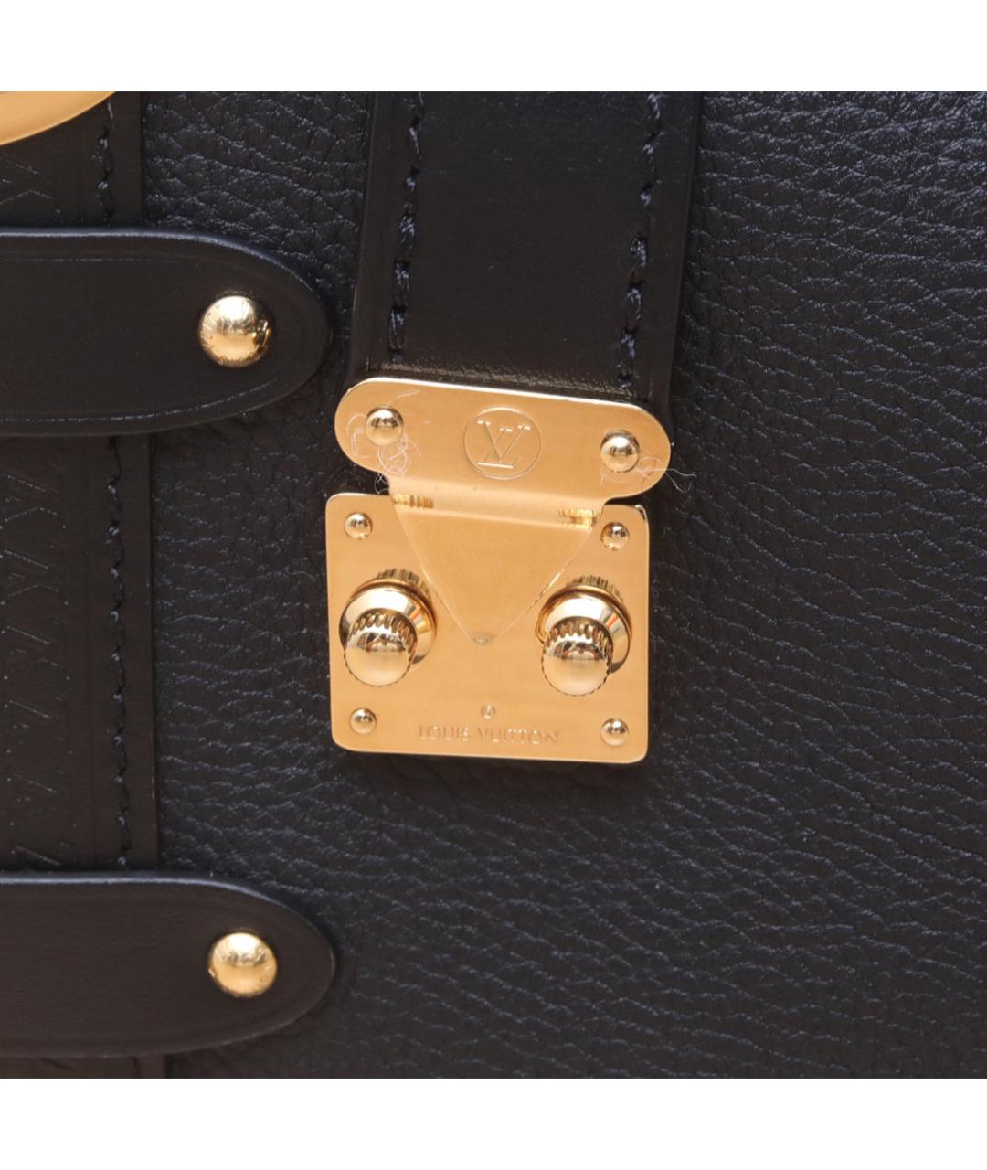 LOUIS VUITTON Черная кожаная сумка через плечо, фото 7