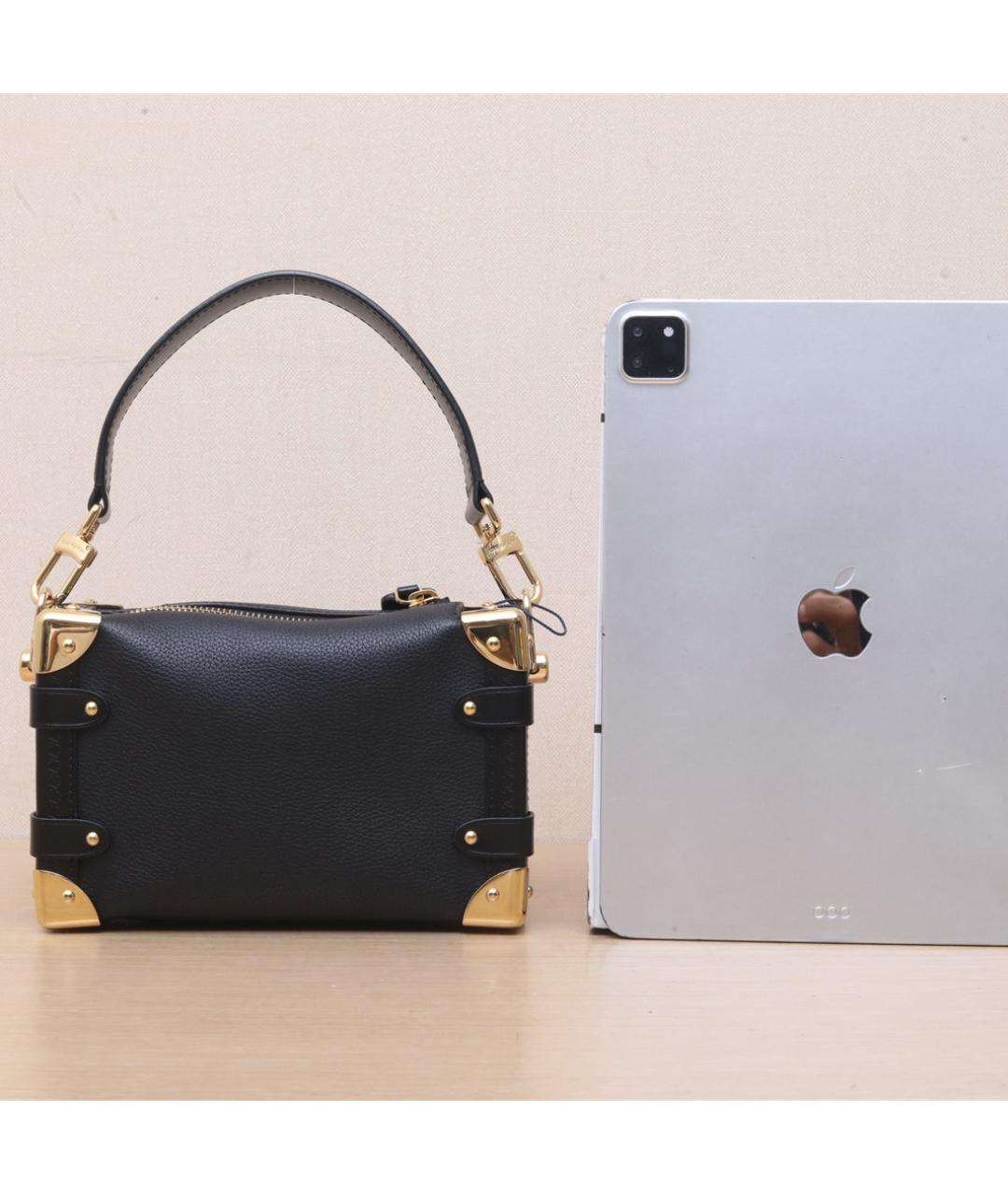 LOUIS VUITTON Черная кожаная сумка через плечо, фото 6