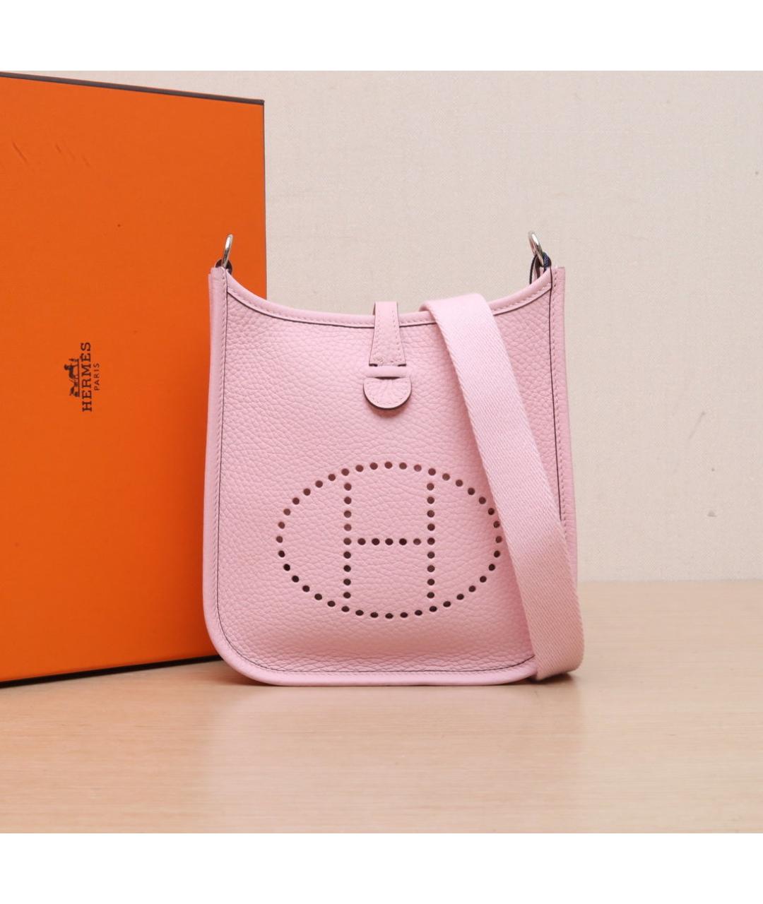 HERMES Розовая кожаная сумка через плечо, фото 2