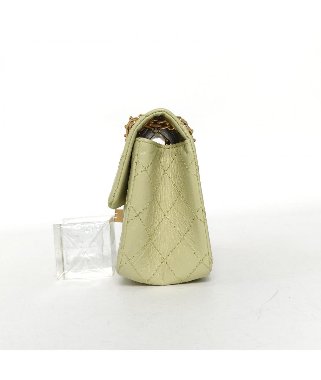 CHANEL Зеленая кожаная сумка через плечо, фото 5