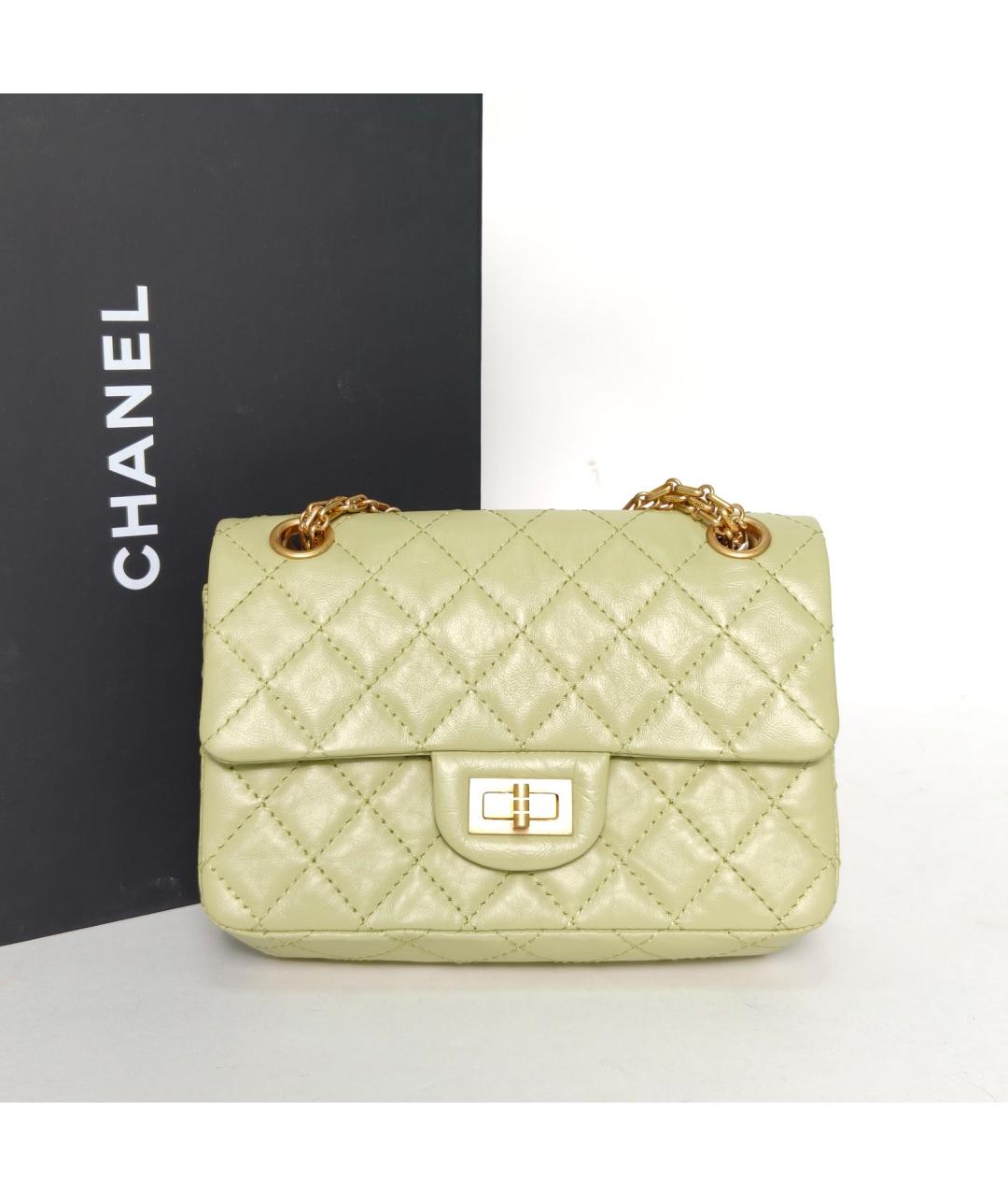 CHANEL Зеленая кожаная сумка через плечо, фото 9