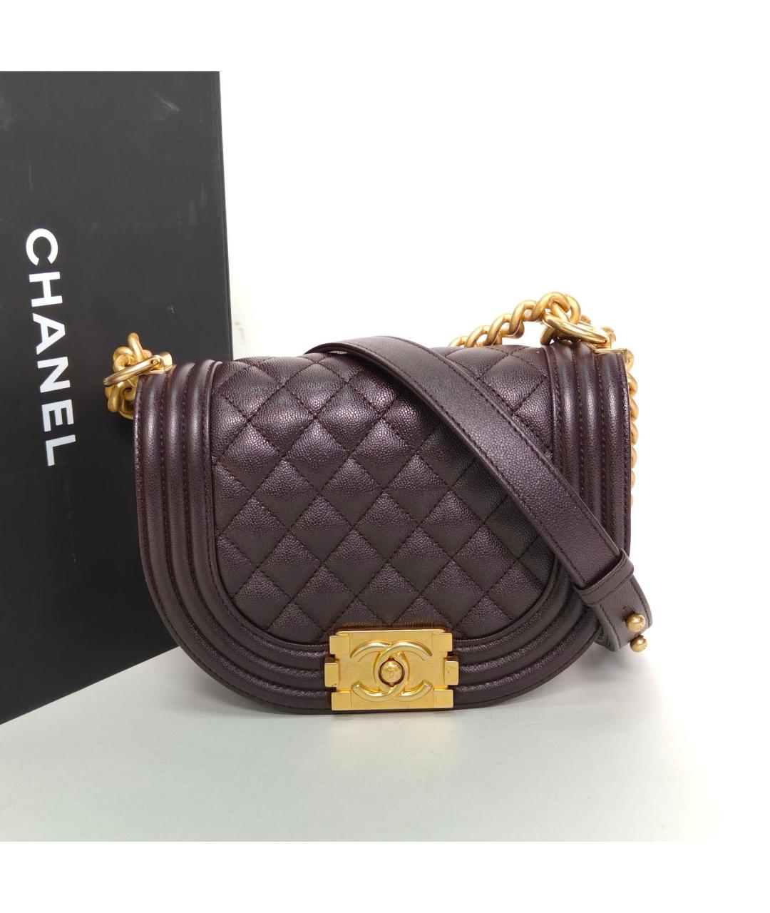 CHANEL Коричневая кожаная сумка через плечо, фото 9