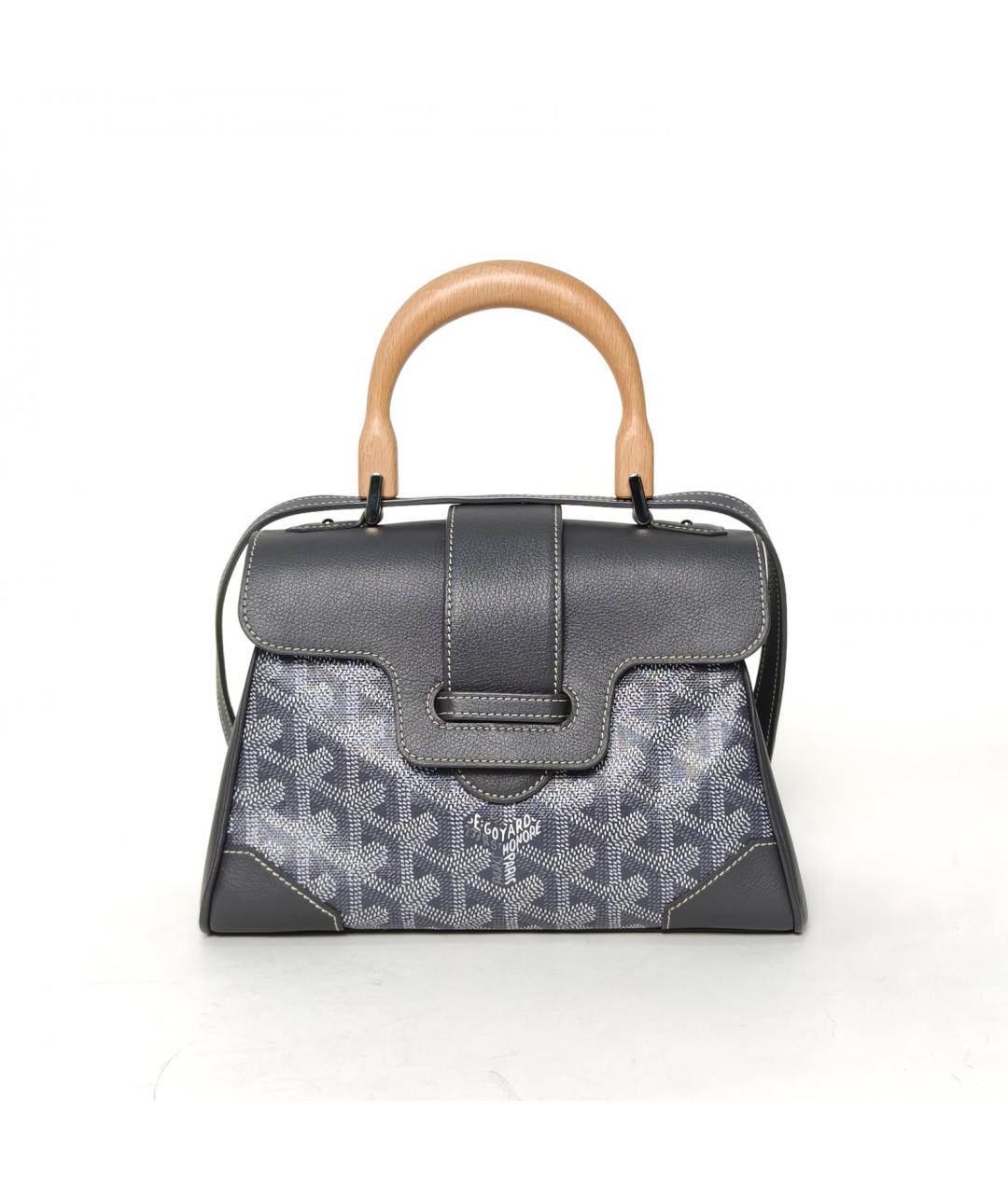 GOYARD Серая кожаная сумка через плечо, фото 2
