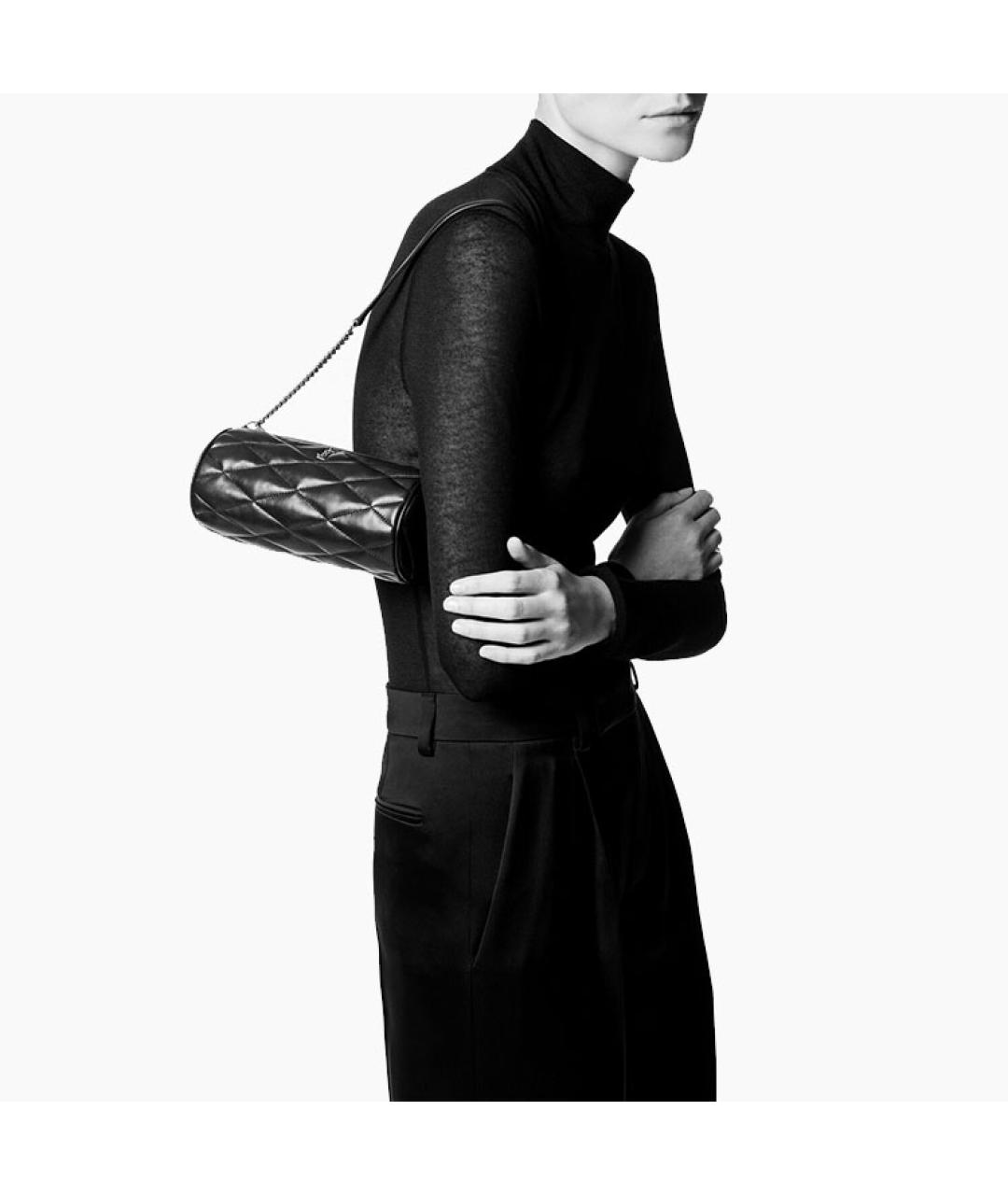 SAINT LAURENT Бежевая кожаная сумка через плечо, фото 5