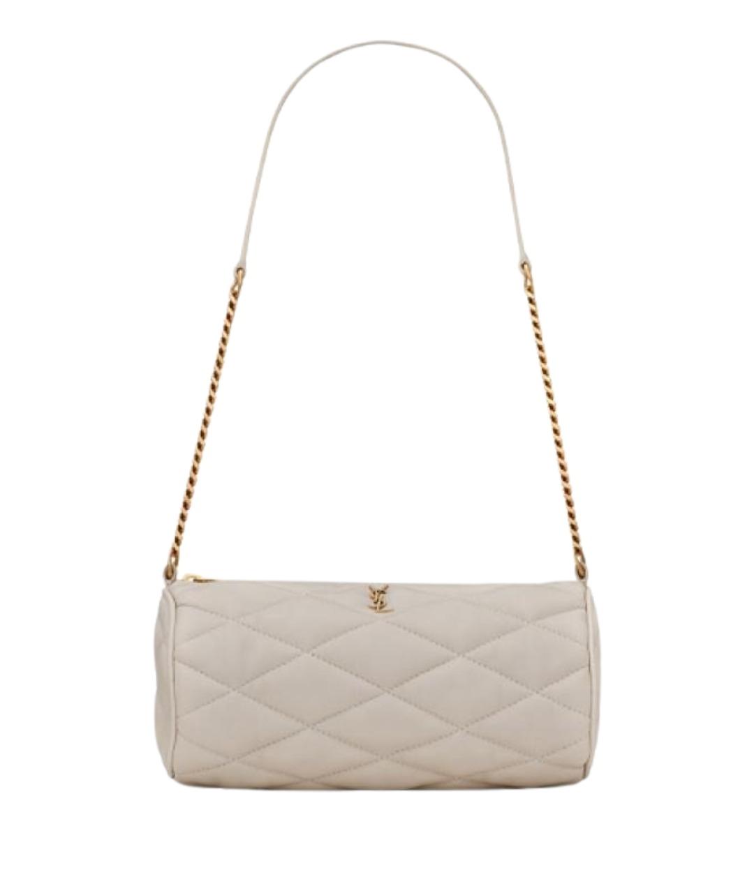 SAINT LAURENT Бежевая кожаная сумка через плечо, фото 1