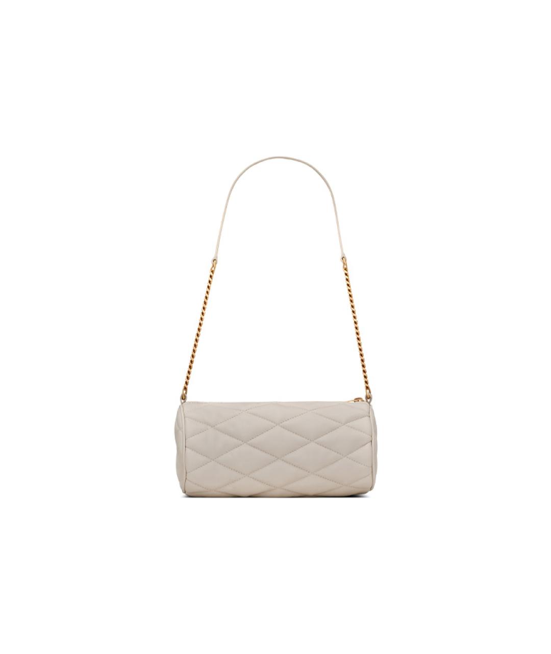 SAINT LAURENT Бежевая кожаная сумка через плечо, фото 2