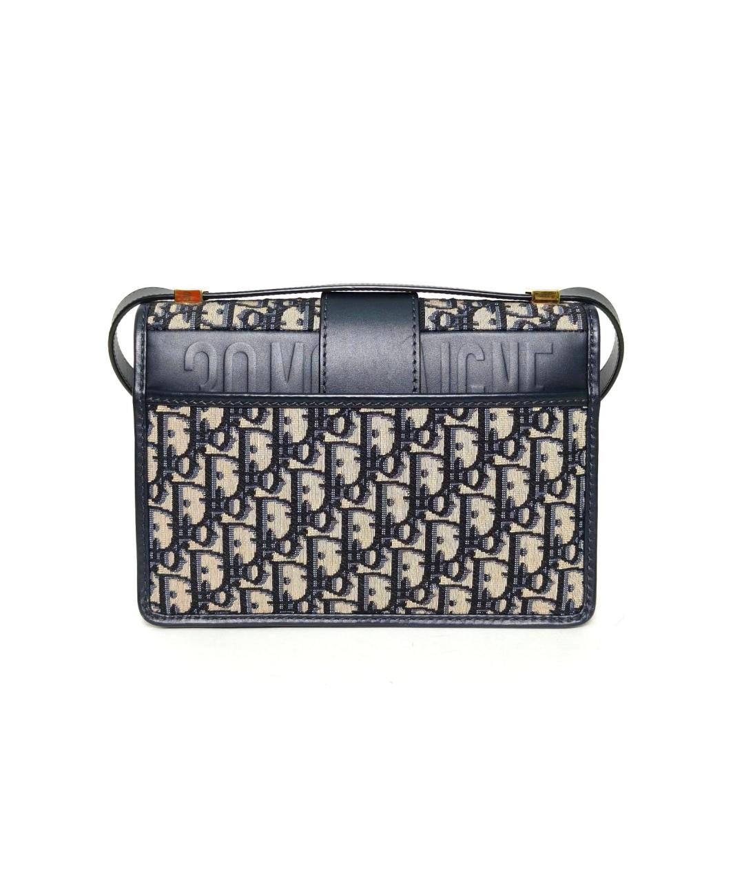 CHRISTIAN DIOR Темно-синяя тканевая сумка через плечо, фото 4