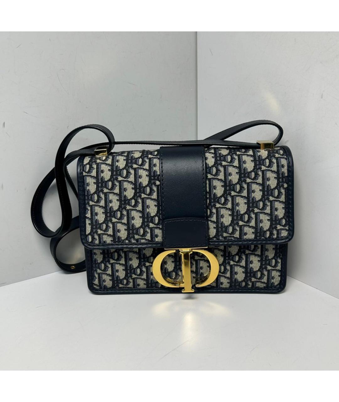 CHRISTIAN DIOR Темно-синяя тканевая сумка через плечо, фото 9