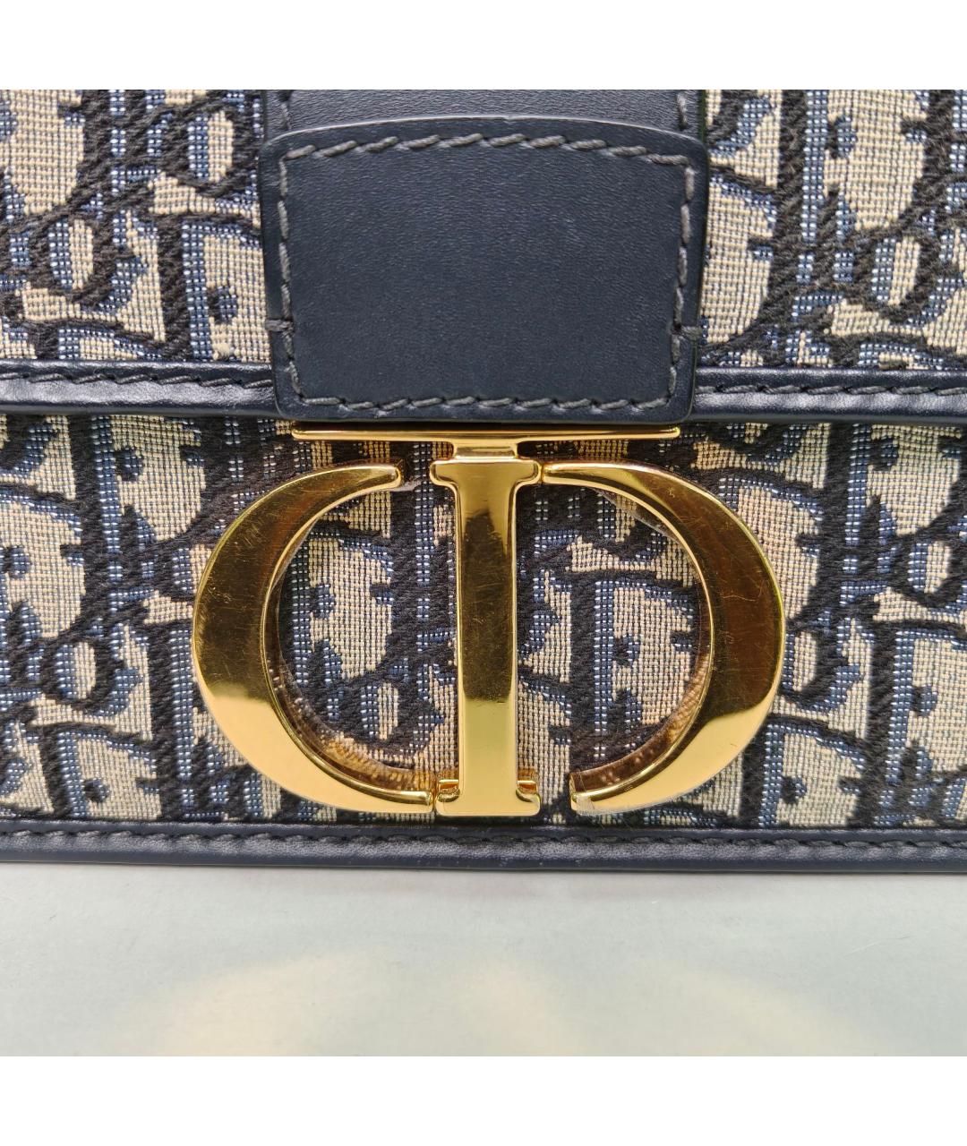 CHRISTIAN DIOR Темно-синяя тканевая сумка через плечо, фото 7