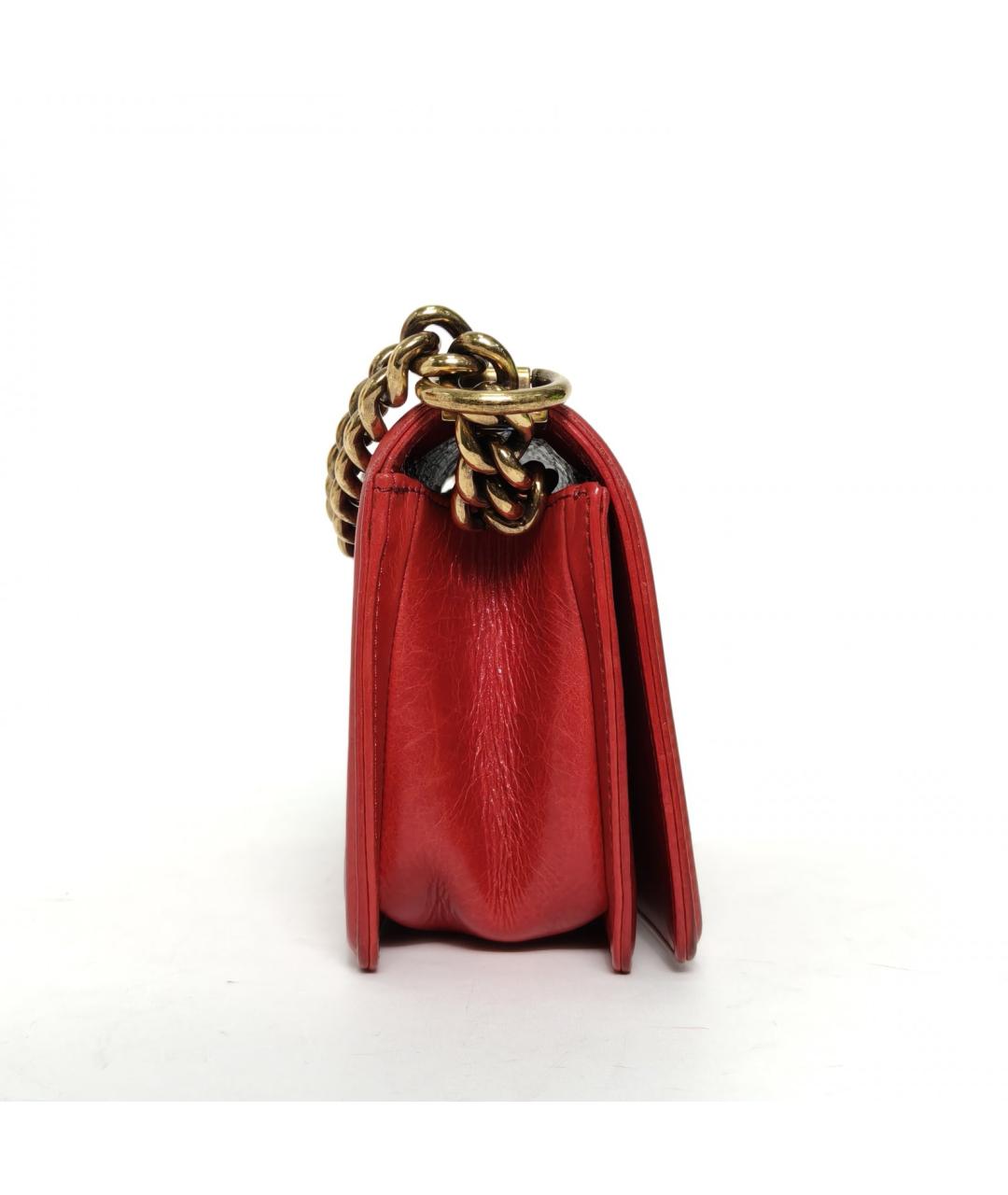 CHANEL Красная кожаная сумка через плечо, фото 5