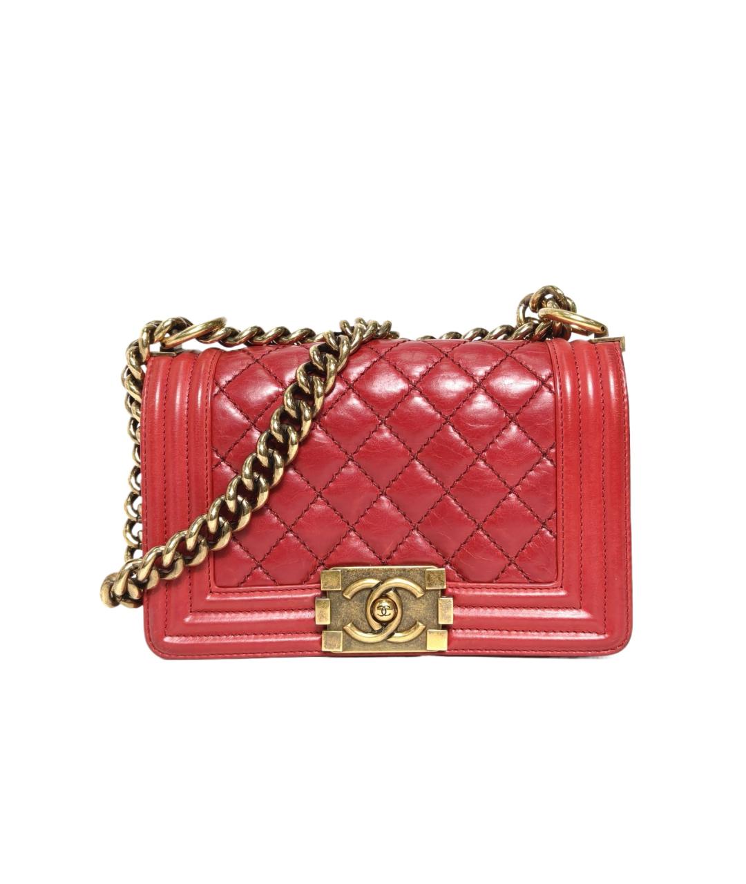 CHANEL Красная кожаная сумка через плечо, фото 10