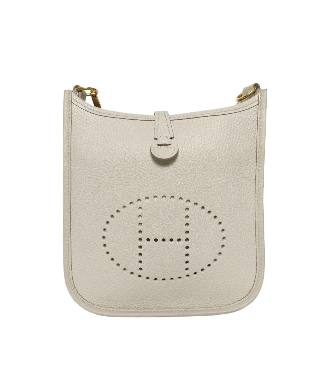 HERMES Белая кожаная сумка через плечо, фото 10