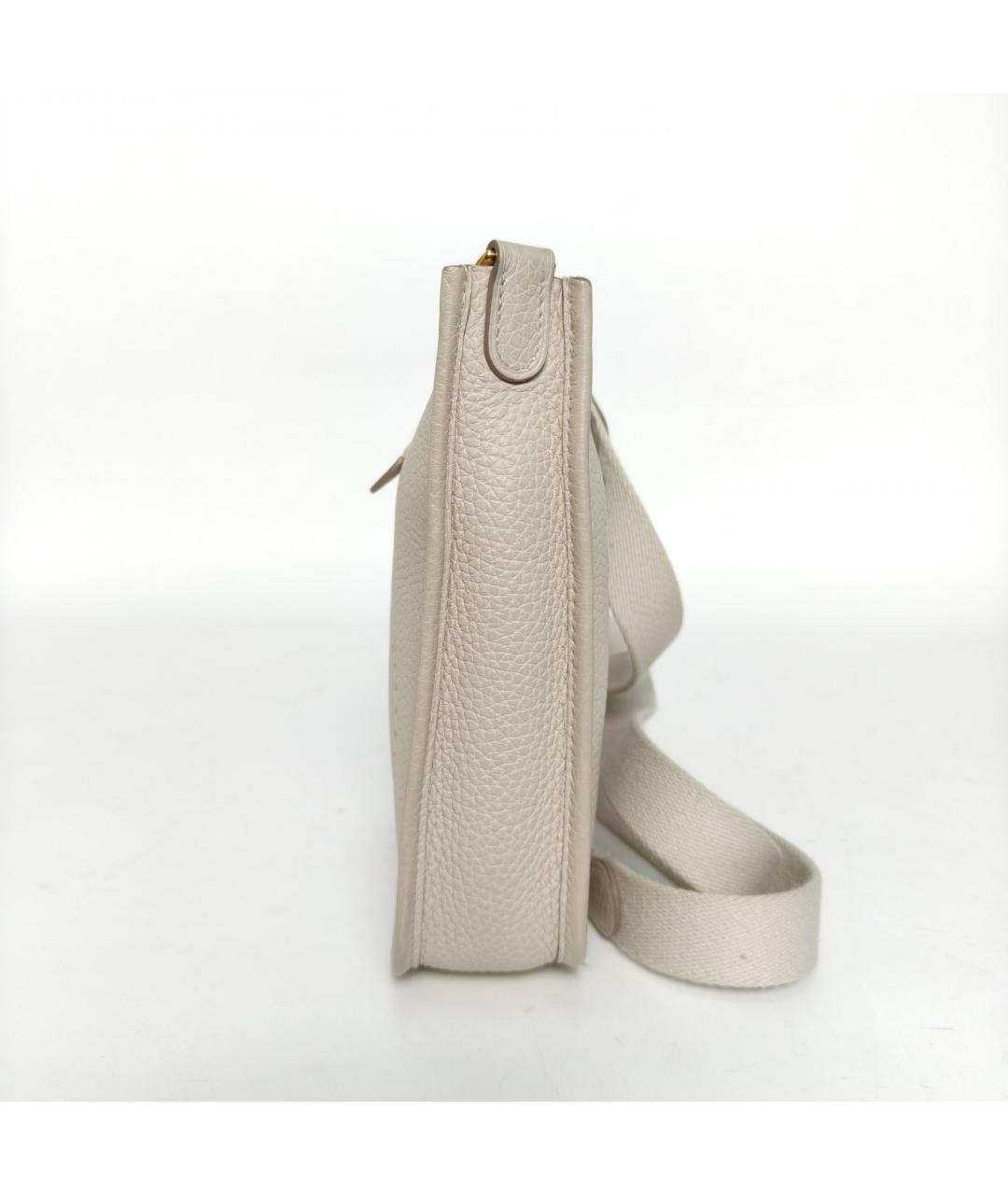 HERMES Белая кожаная сумка через плечо, фото 5