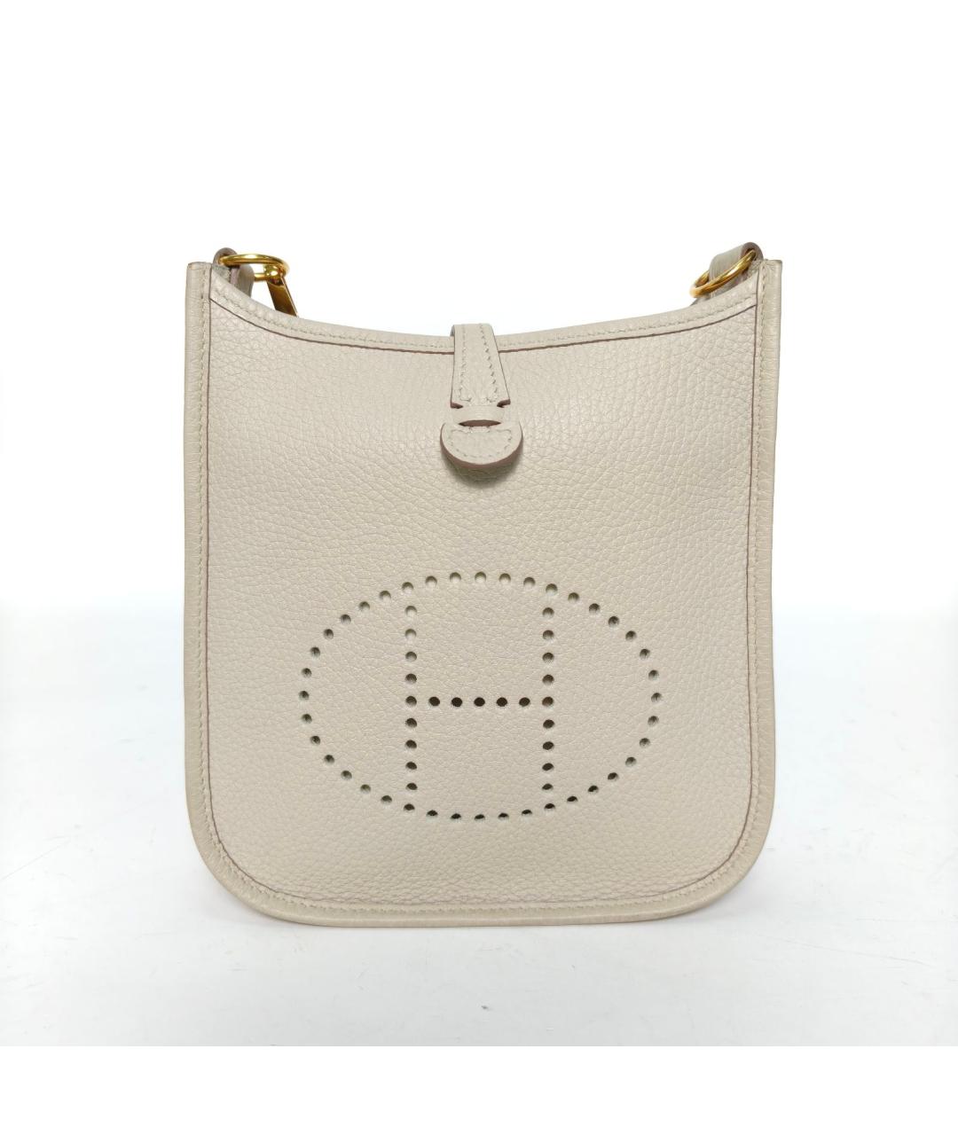 HERMES Белая кожаная сумка через плечо, фото 4