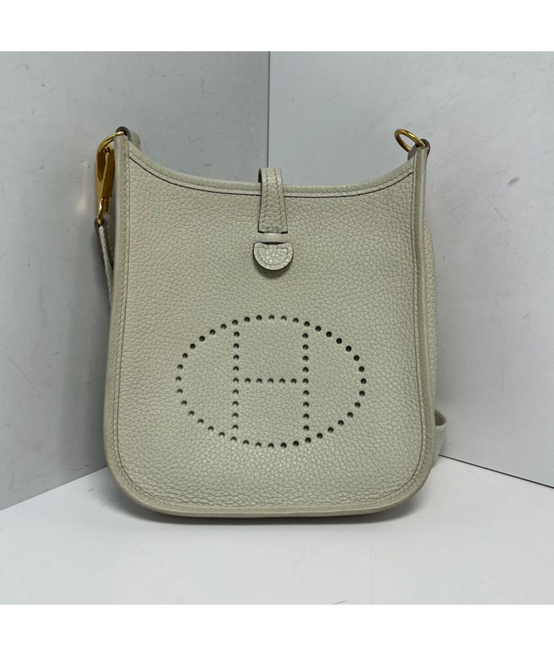 HERMES Белая кожаная сумка через плечо, фото 9