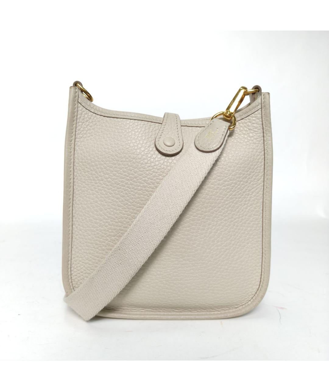 HERMES Белая кожаная сумка через плечо, фото 6
