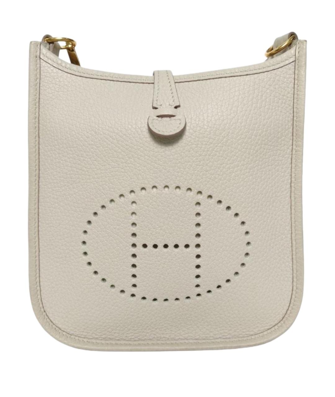 HERMES Белая кожаная сумка через плечо, фото 1