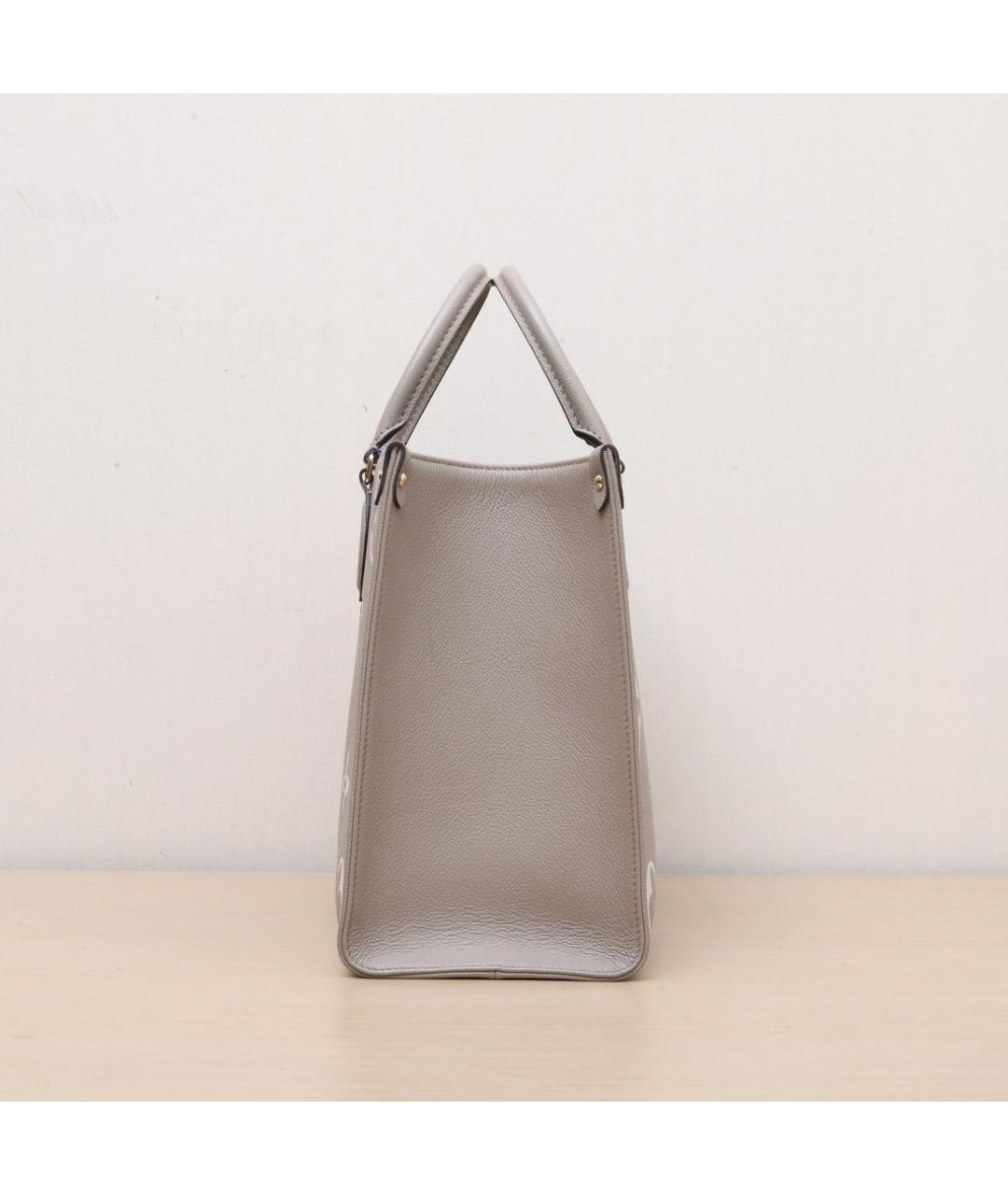 LOUIS VUITTON Серая кожаная сумка с короткими ручками, фото 5