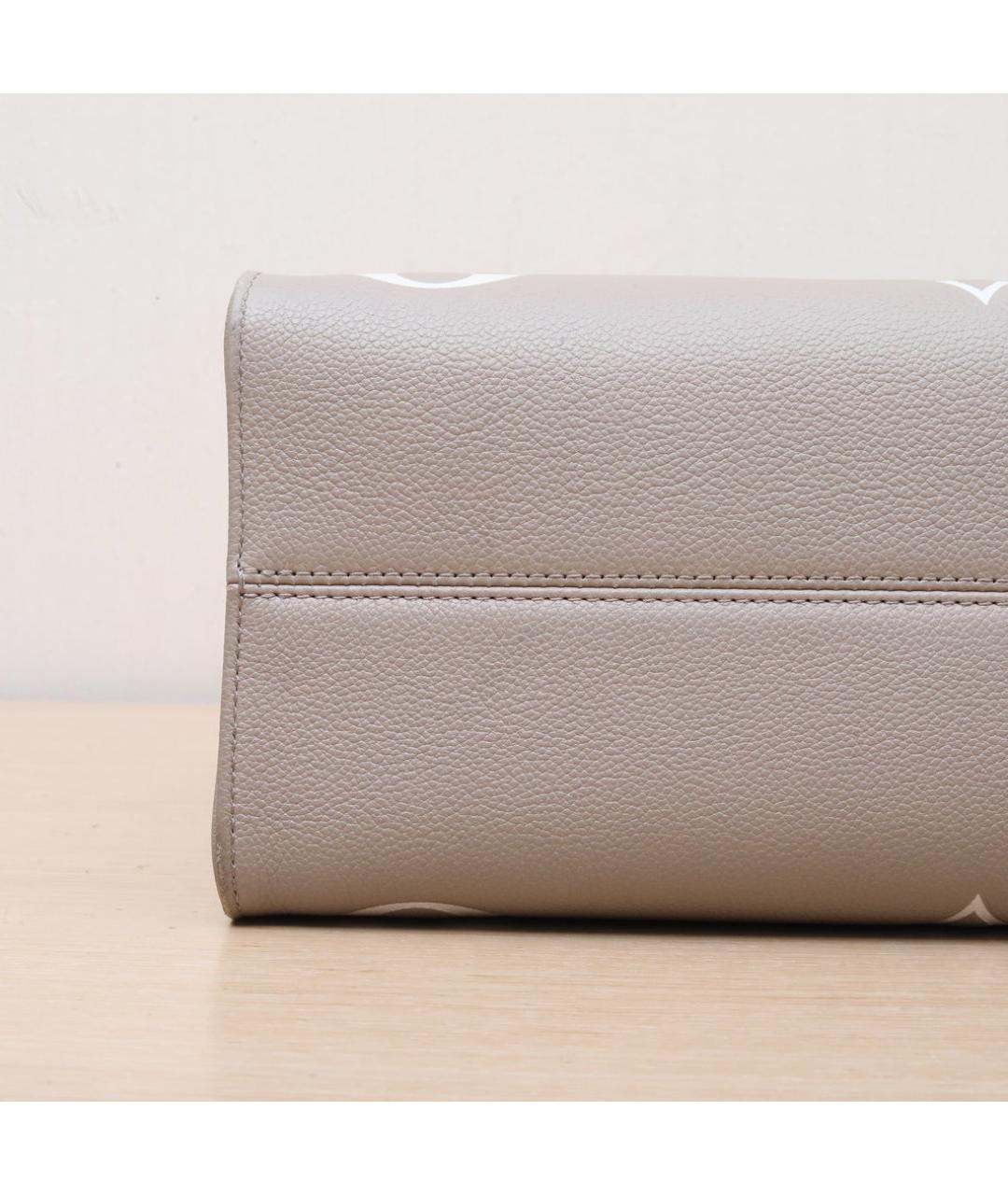 LOUIS VUITTON Серая кожаная сумка с короткими ручками, фото 9