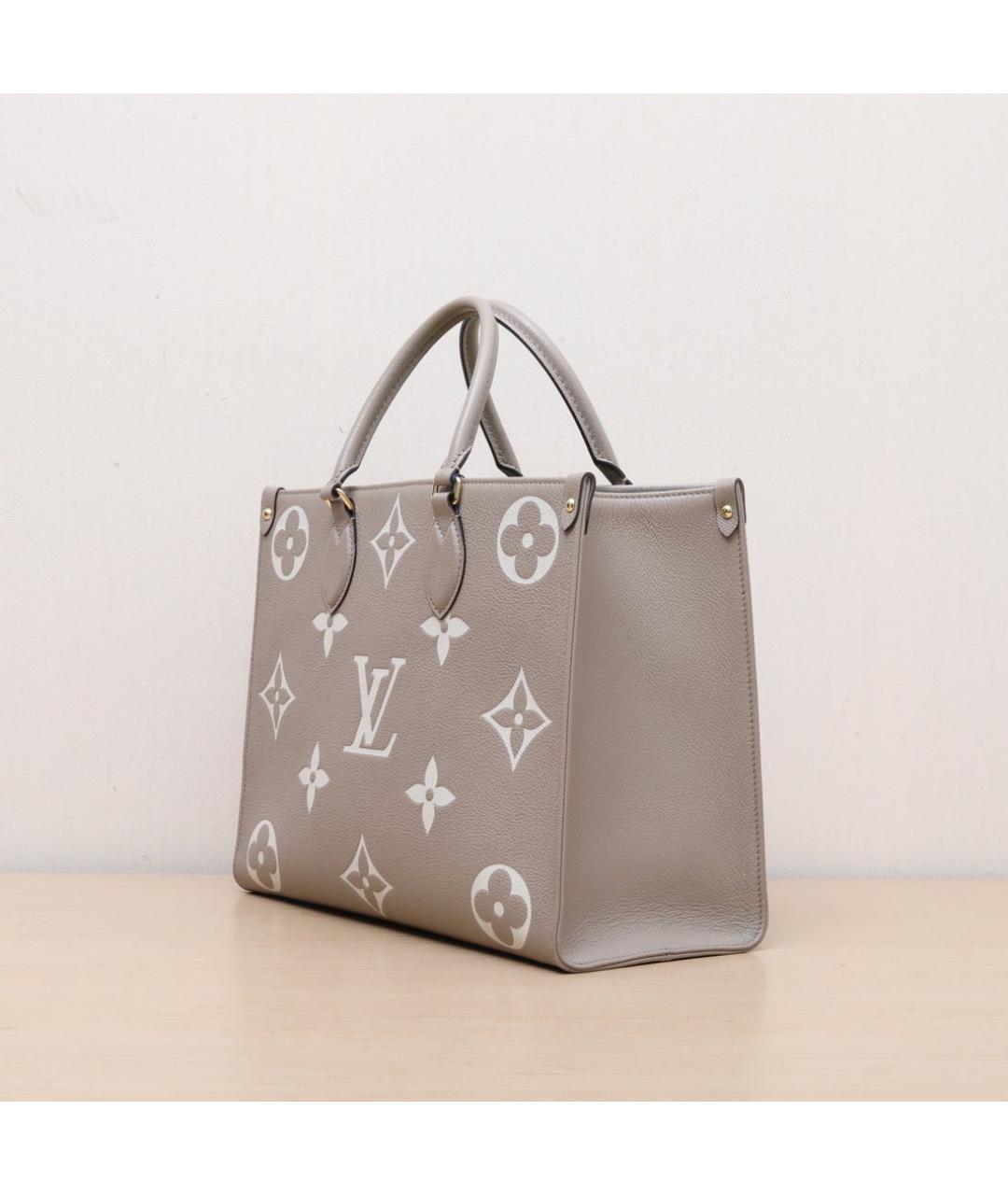 LOUIS VUITTON Серая кожаная сумка с короткими ручками, фото 4