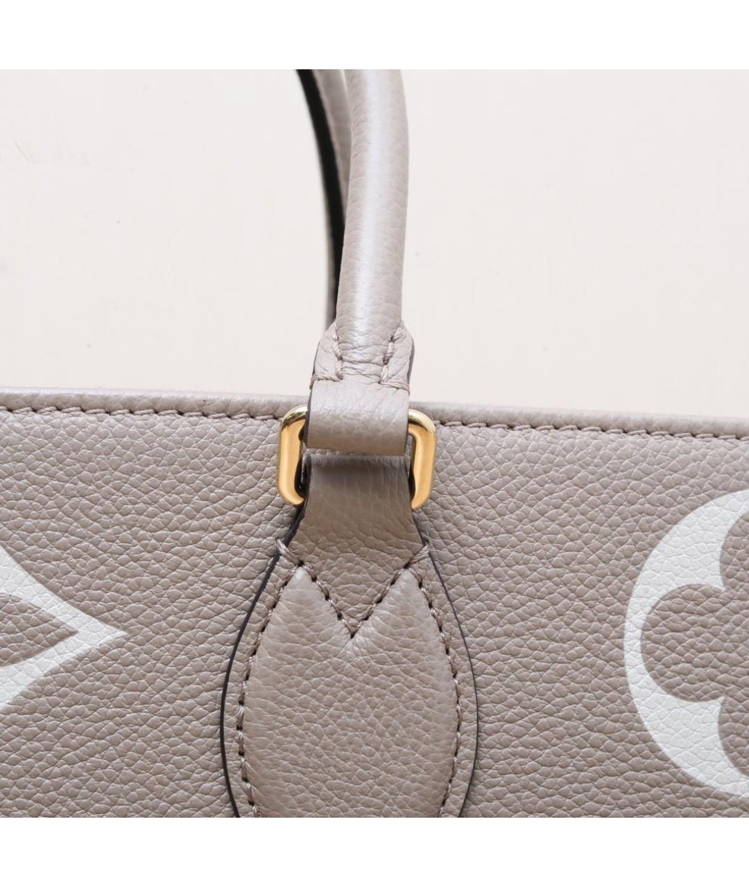 LOUIS VUITTON Серая кожаная сумка с короткими ручками, фото 8