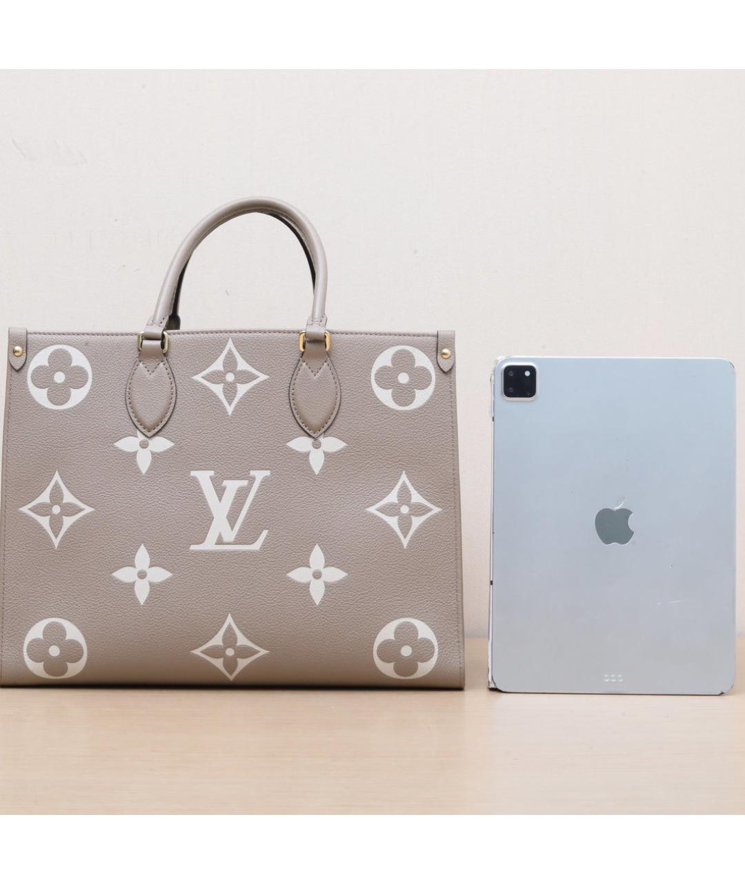 LOUIS VUITTON Серая кожаная сумка с короткими ручками, фото 7