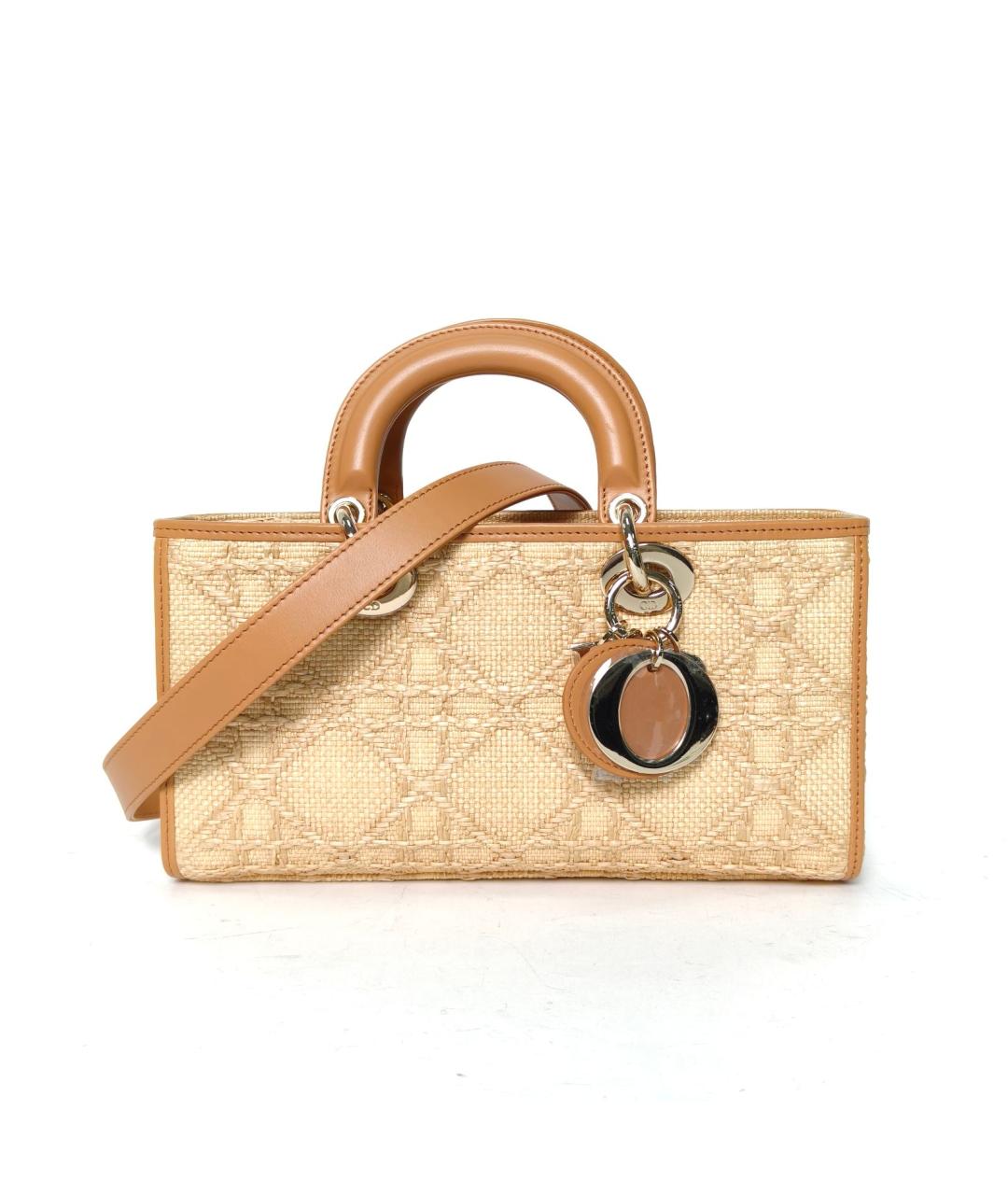 CHRISTIAN DIOR Бежевая тканевая сумка с короткими ручками, фото 2