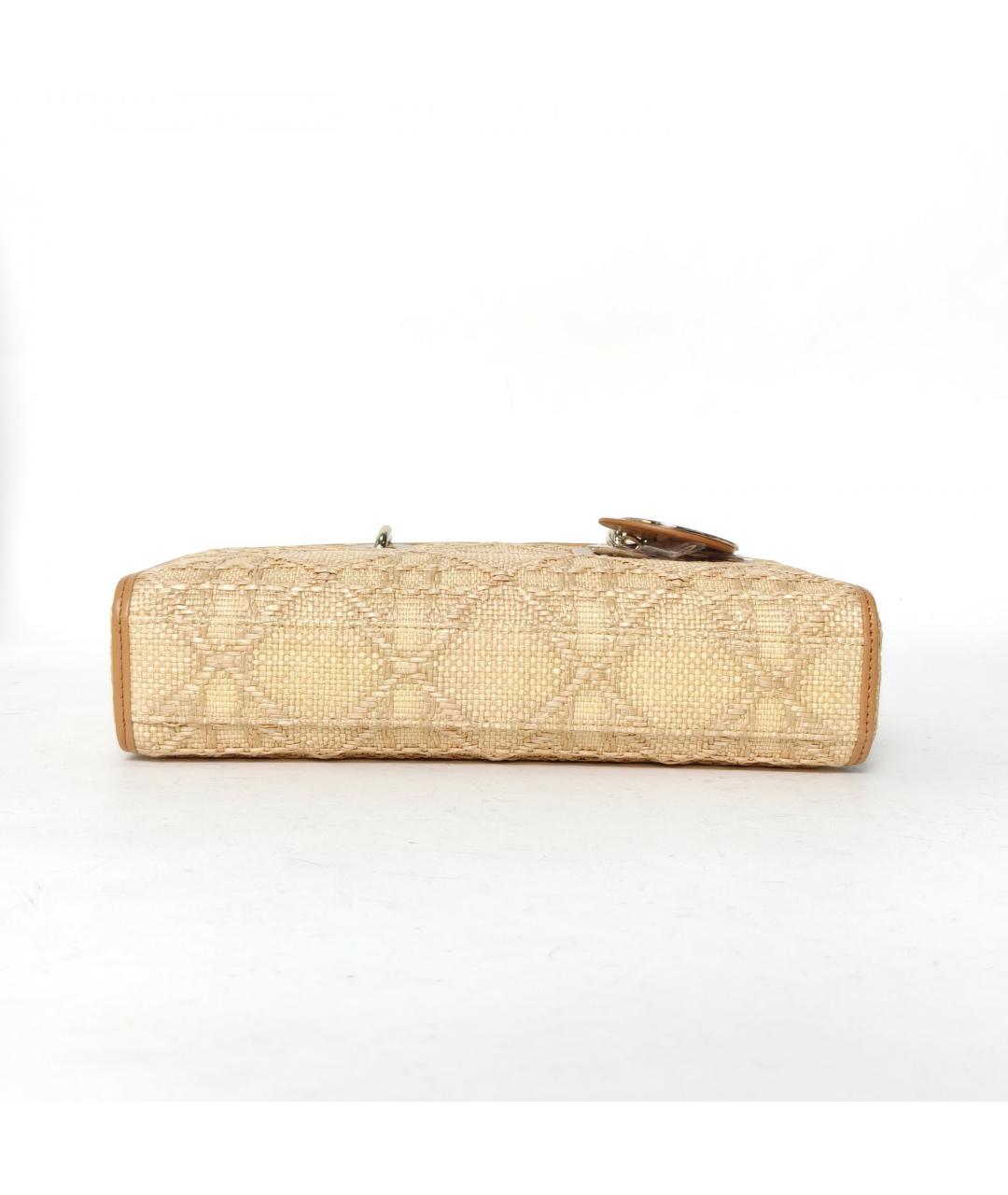 CHRISTIAN DIOR Бежевая тканевая сумка с короткими ручками, фото 6