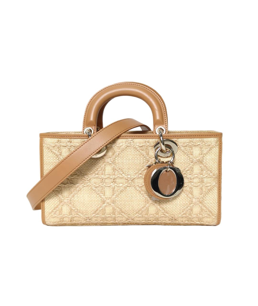 CHRISTIAN DIOR Бежевая тканевая сумка с короткими ручками, фото 1