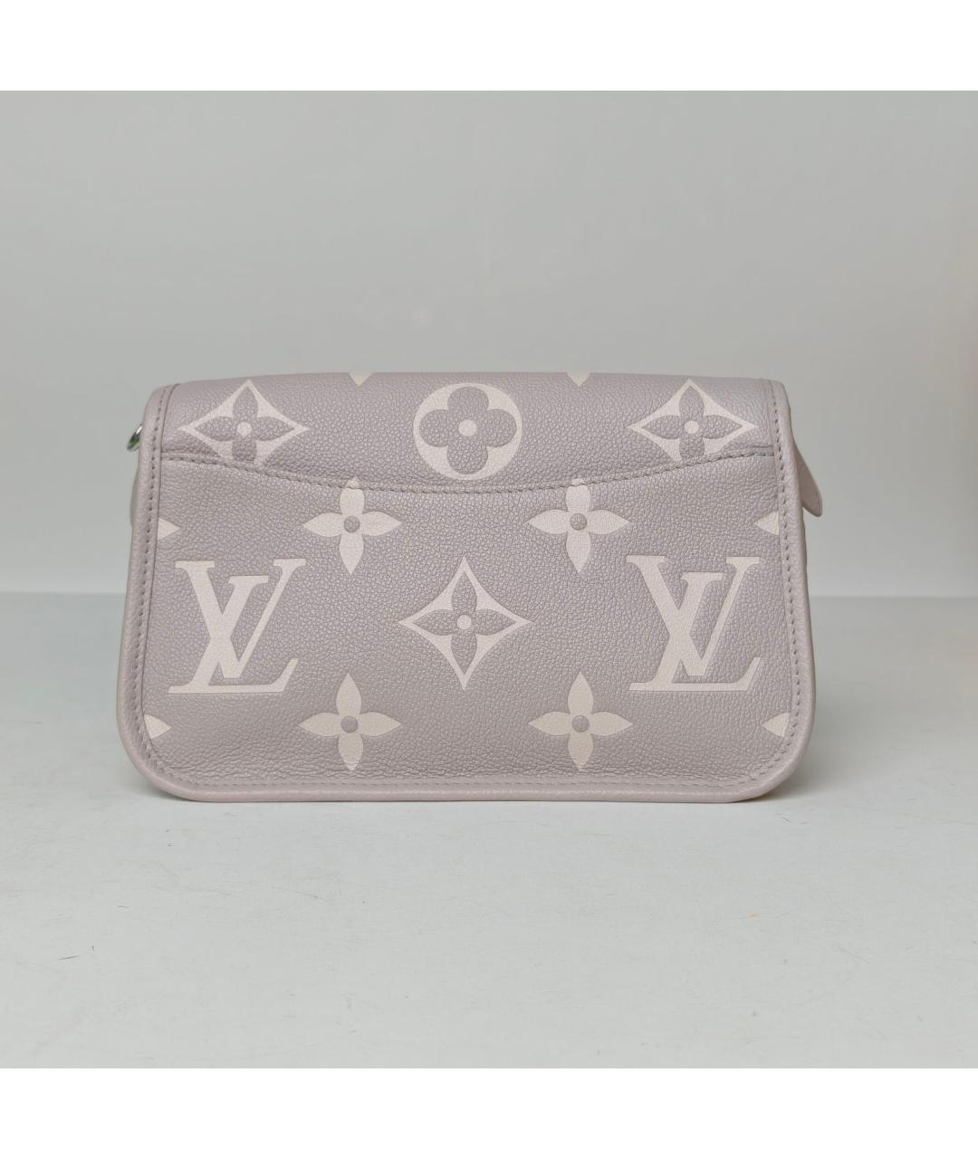 LOUIS VUITTON Серая кожаная сумка через плечо, фото 4