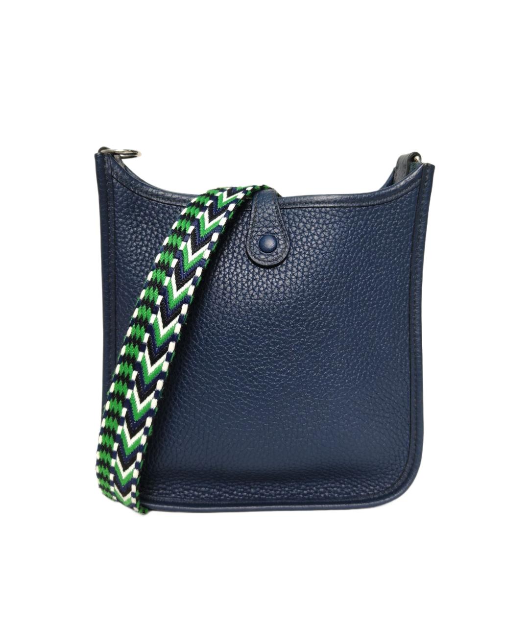 HERMES Темно-синяя кожаная сумка через плечо, фото 2