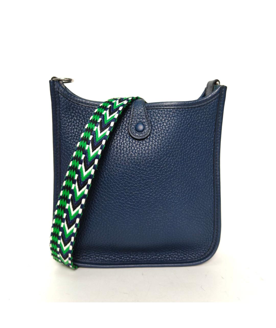 HERMES Темно-синяя кожаная сумка через плечо, фото 3