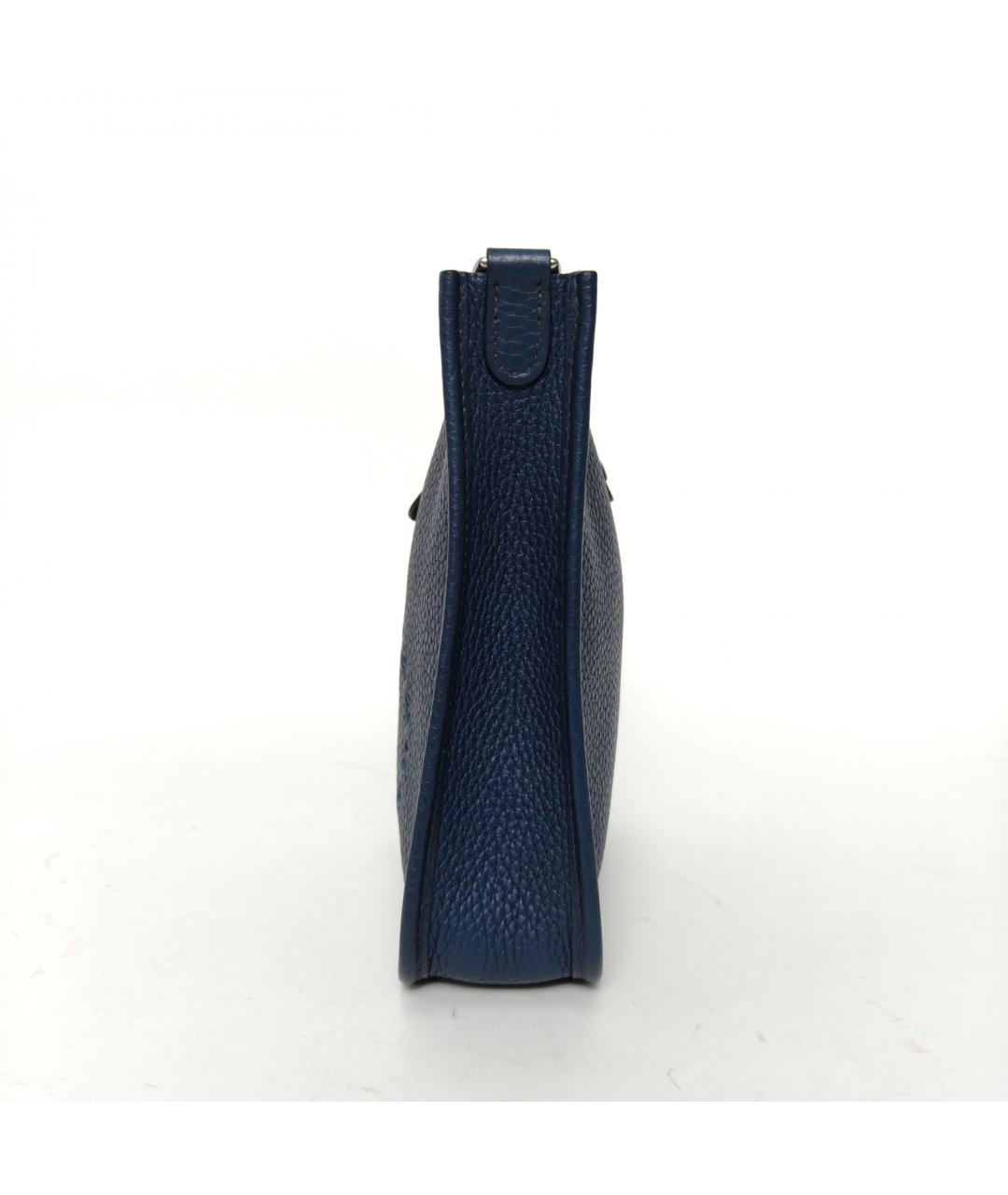HERMES Темно-синяя кожаная сумка через плечо, фото 4