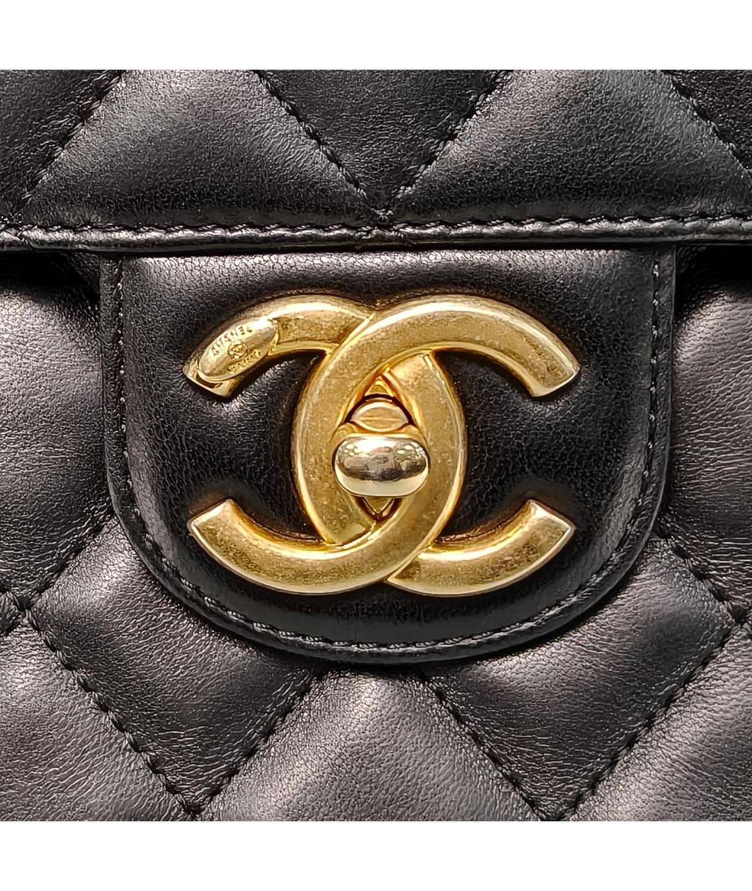 CHANEL Черная кожаная сумка через плечо, фото 7