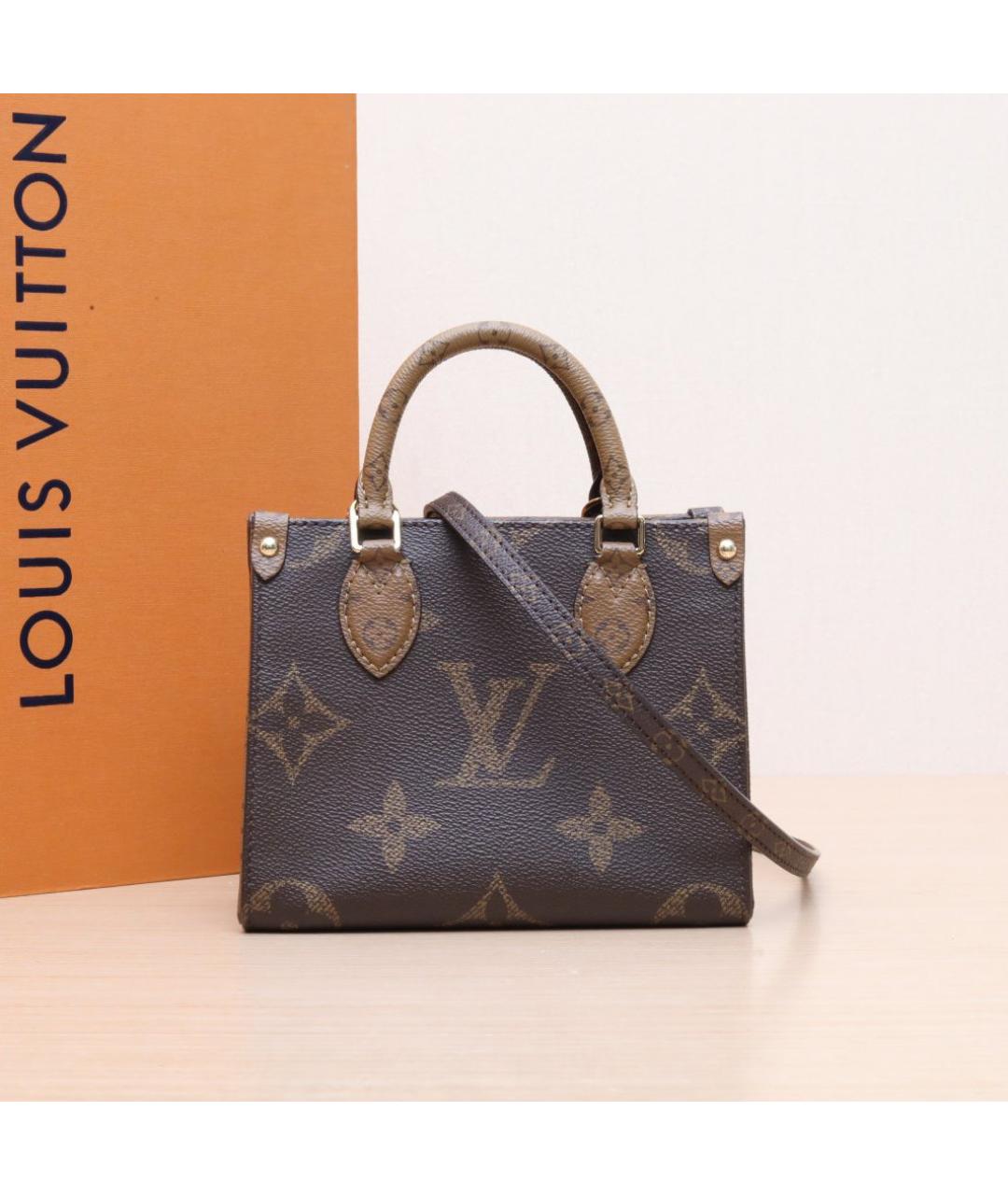 LOUIS VUITTON Коричневая сумка с короткими ручками, фото 2
