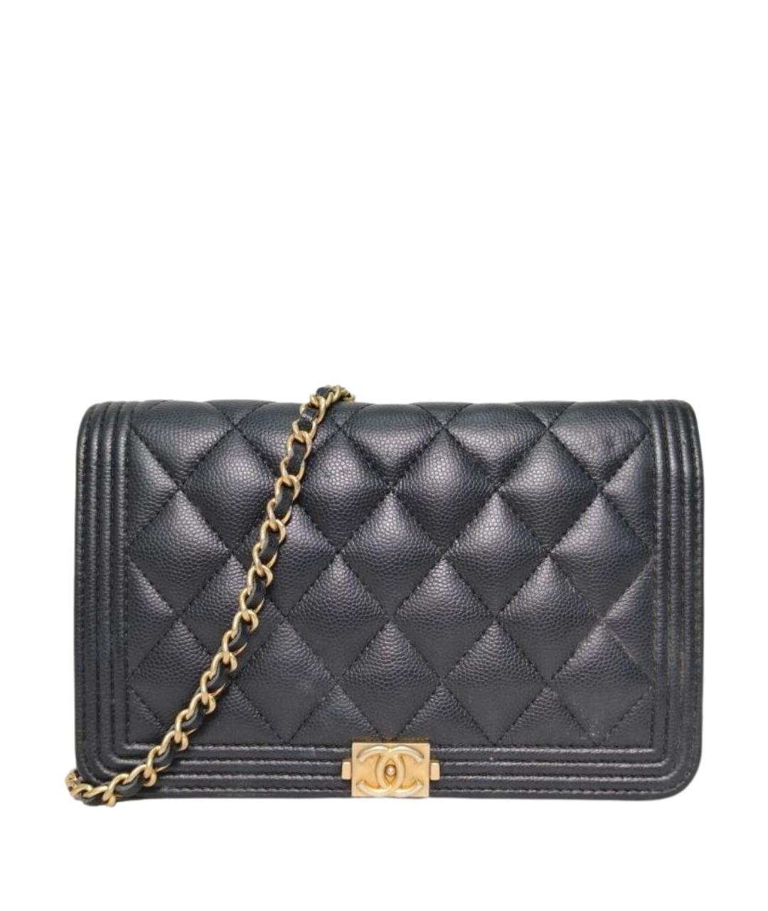 CHANEL Черная кожаная сумка через плечо, фото 1