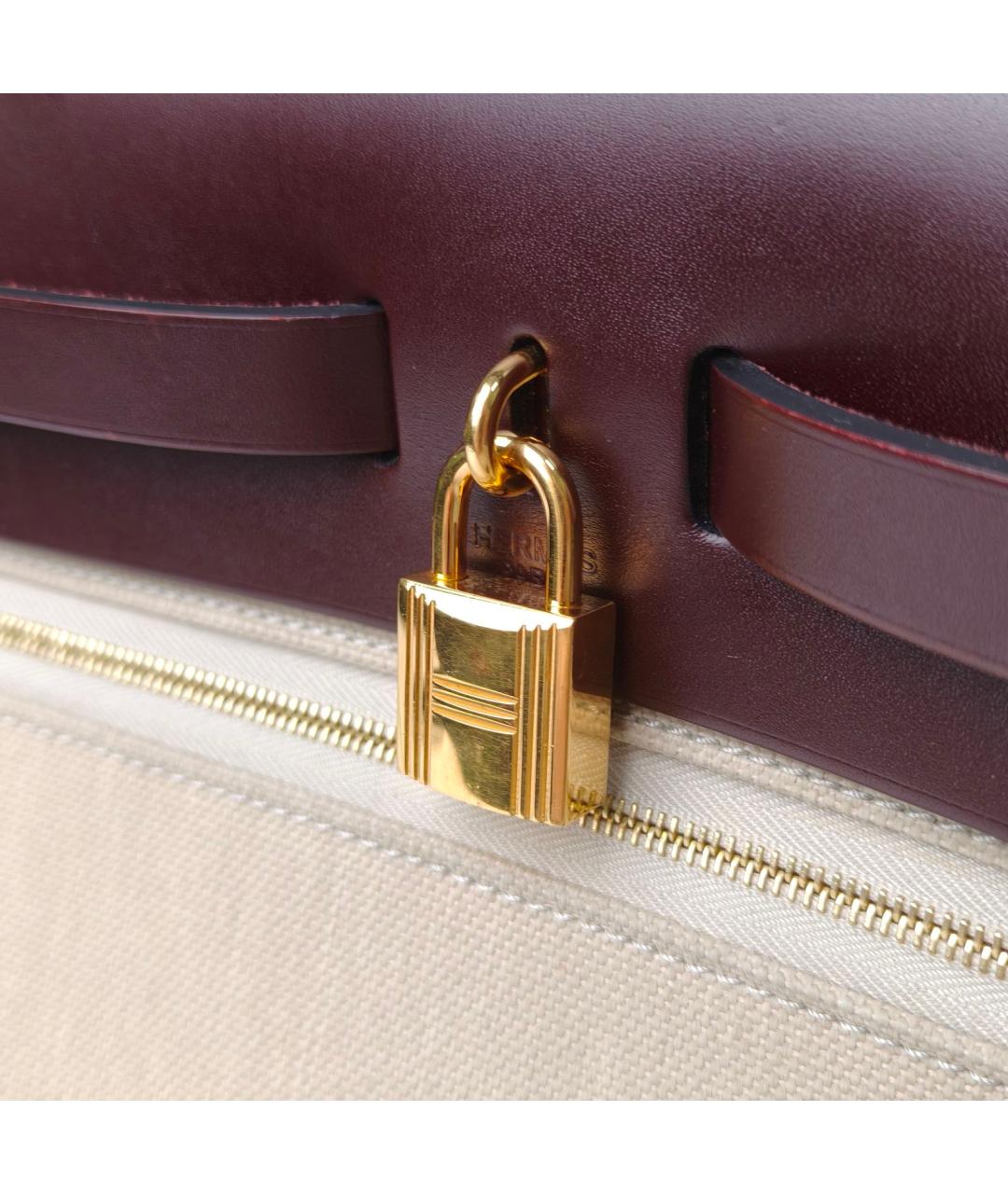 HERMES Бежевая тканевая сумка через плечо, фото 6