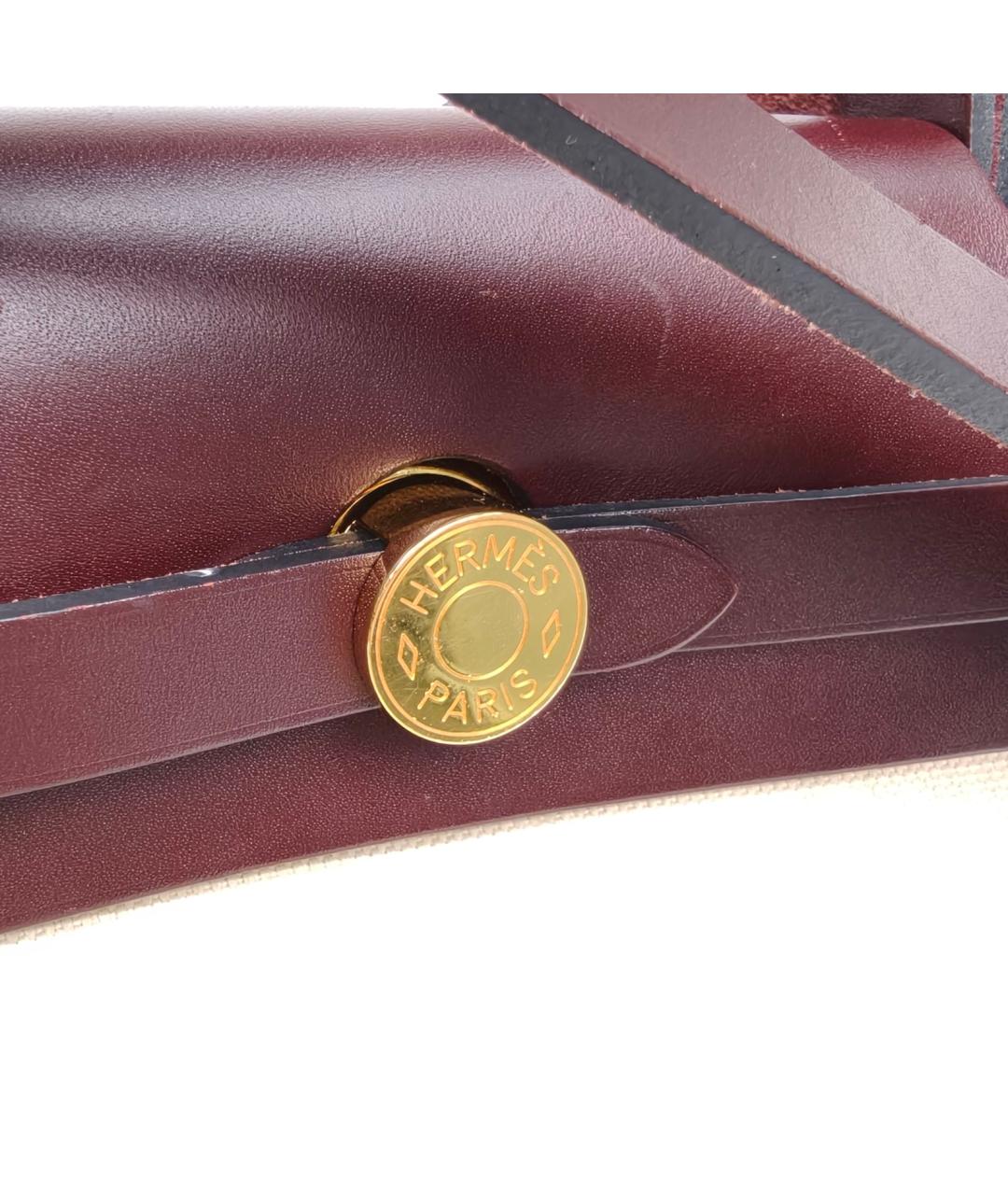 HERMES Бежевая тканевая сумка через плечо, фото 7