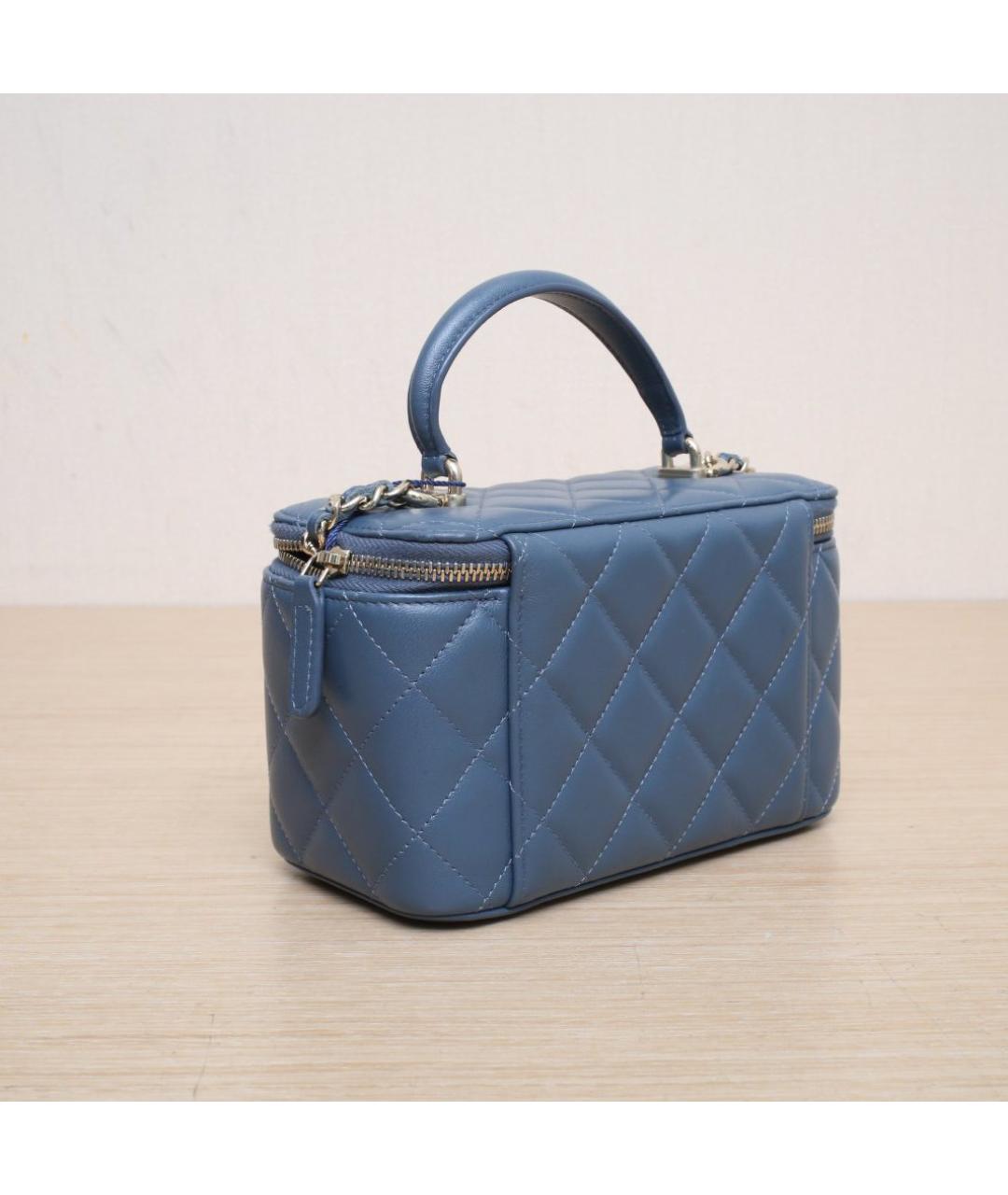 CHANEL Синяя кожаная сумка через плечо, фото 6