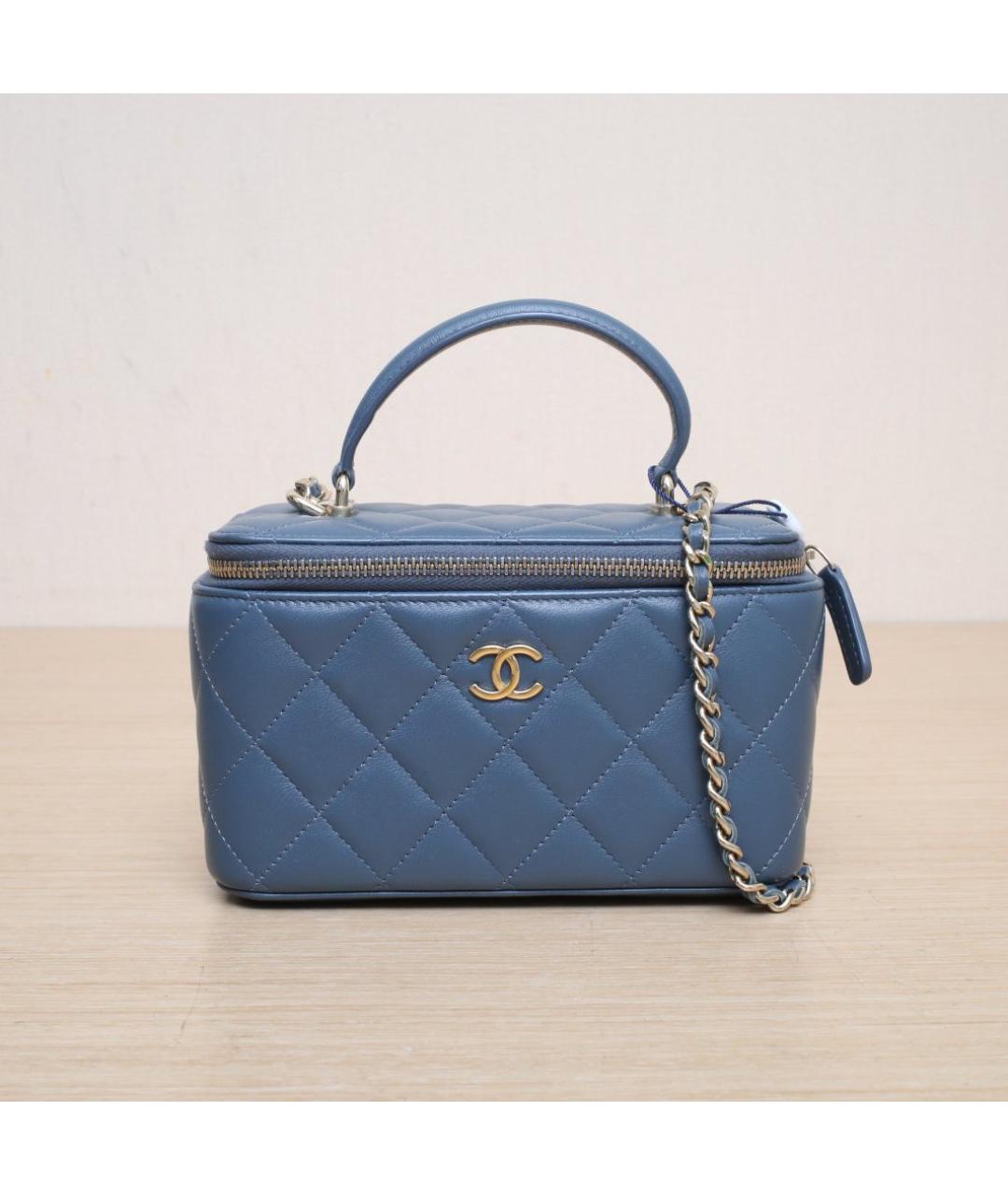 CHANEL Синяя кожаная сумка через плечо, фото 3