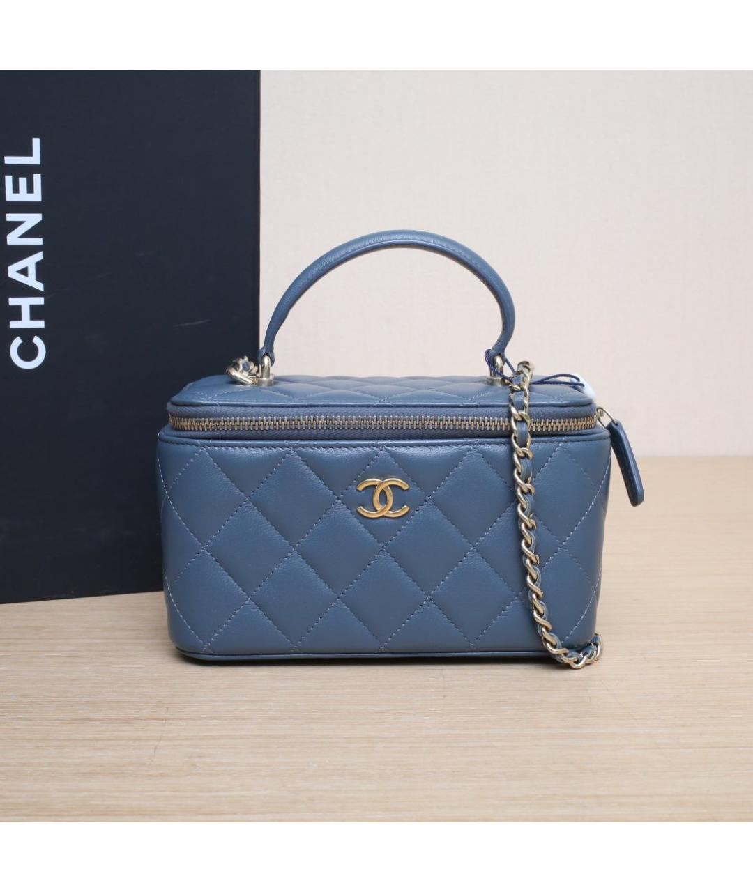 CHANEL Синяя кожаная сумка через плечо, фото 2