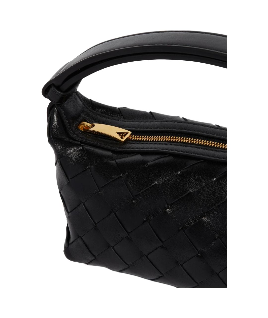 BOTTEGA VENETA Черная кожаная сумка через плечо, фото 5