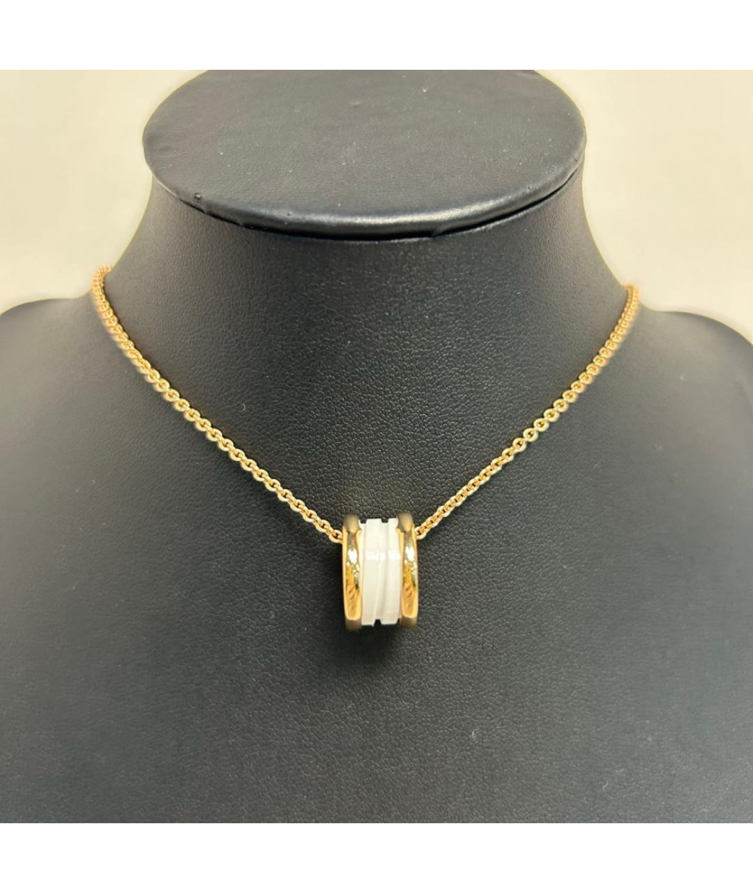 BVLGARI Белая подвеска из розового золота, фото 7