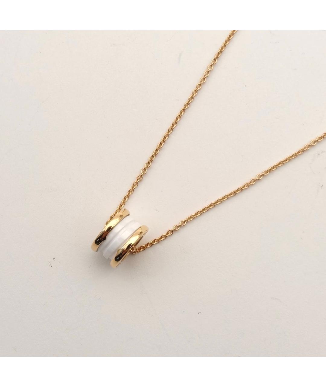 BVLGARI Белая подвеска из розового золота, фото 5