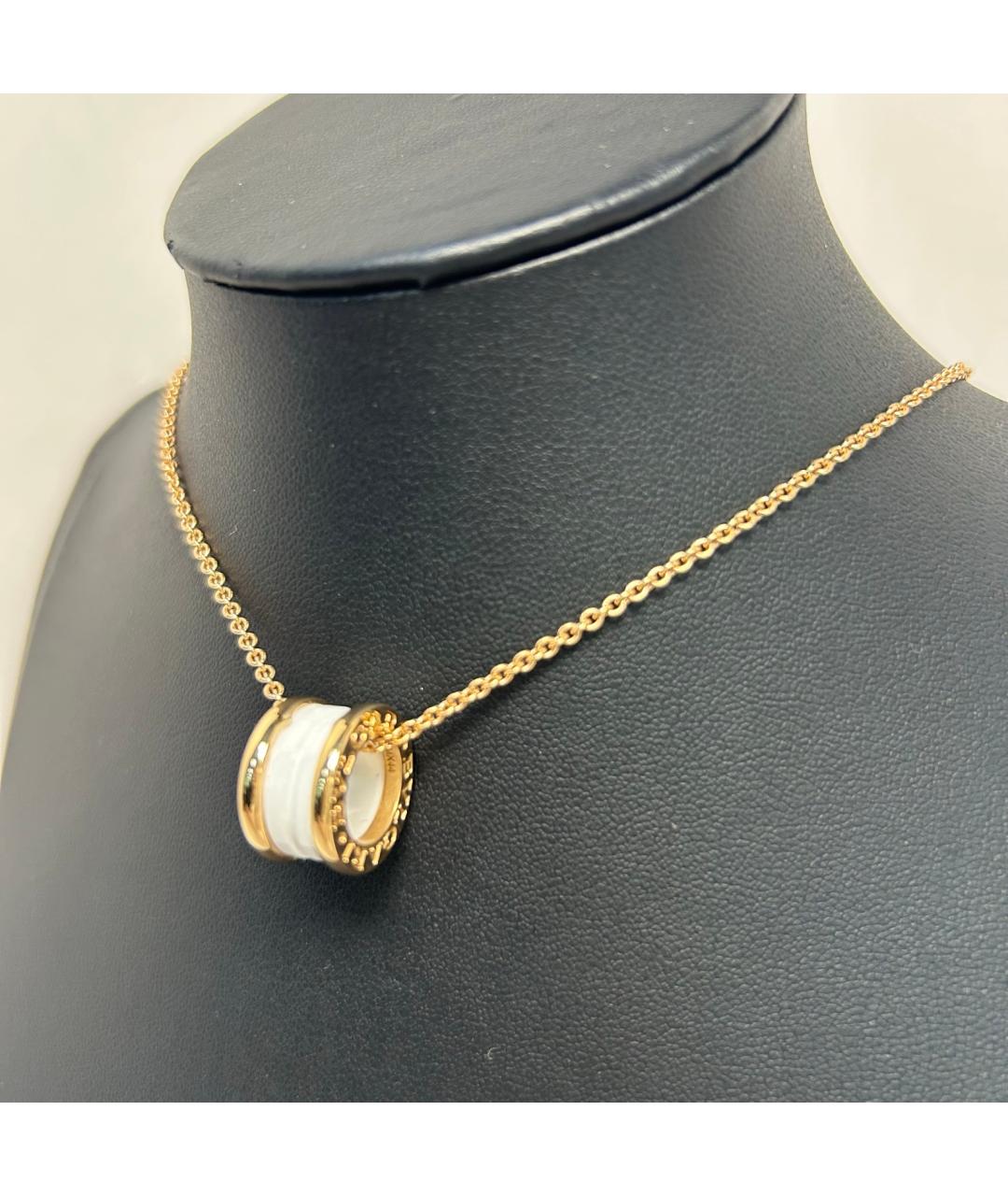 BVLGARI Белая подвеска из розового золота, фото 9
